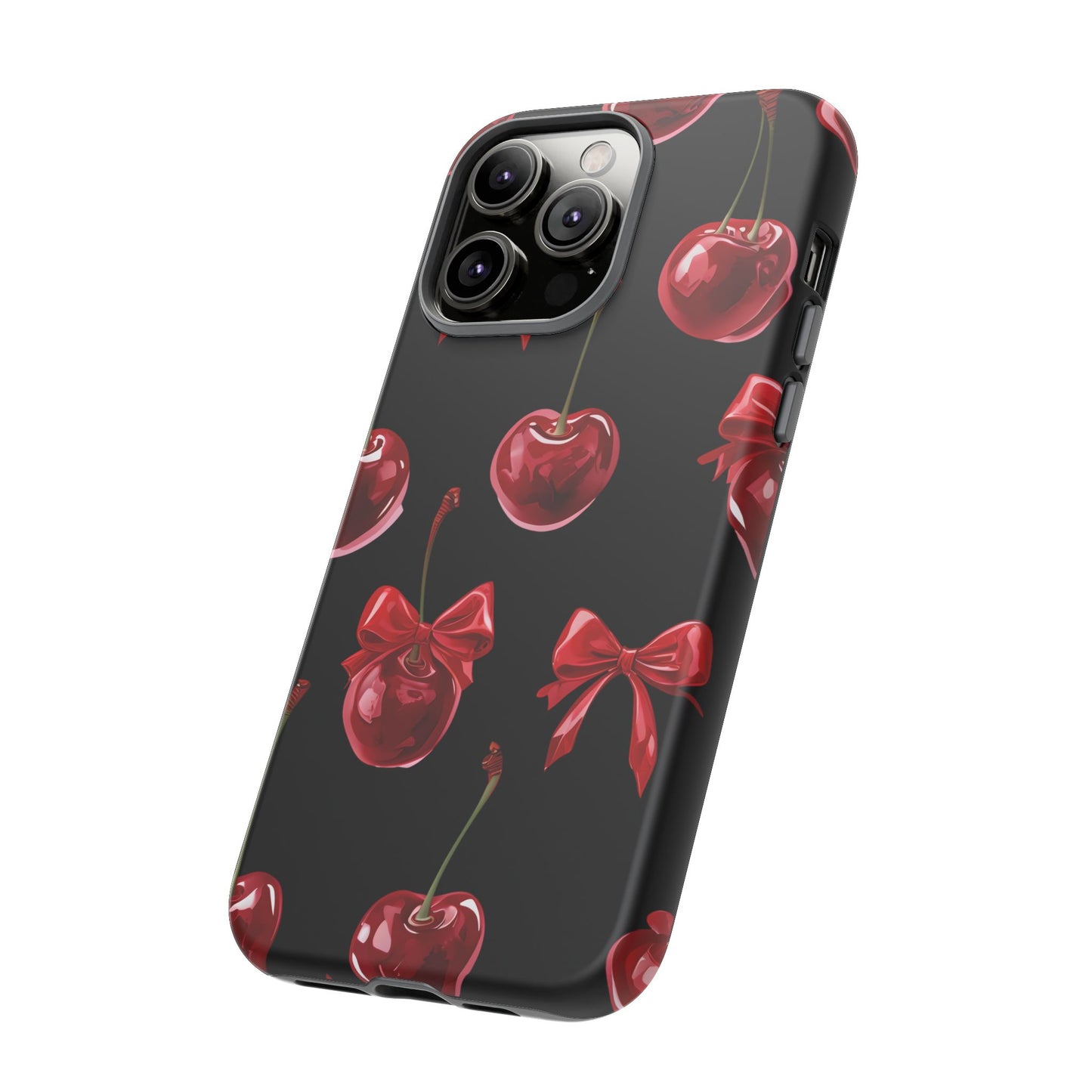 Coquette-Cherry Print Tough Phone Case - Stylish & Durable Protection