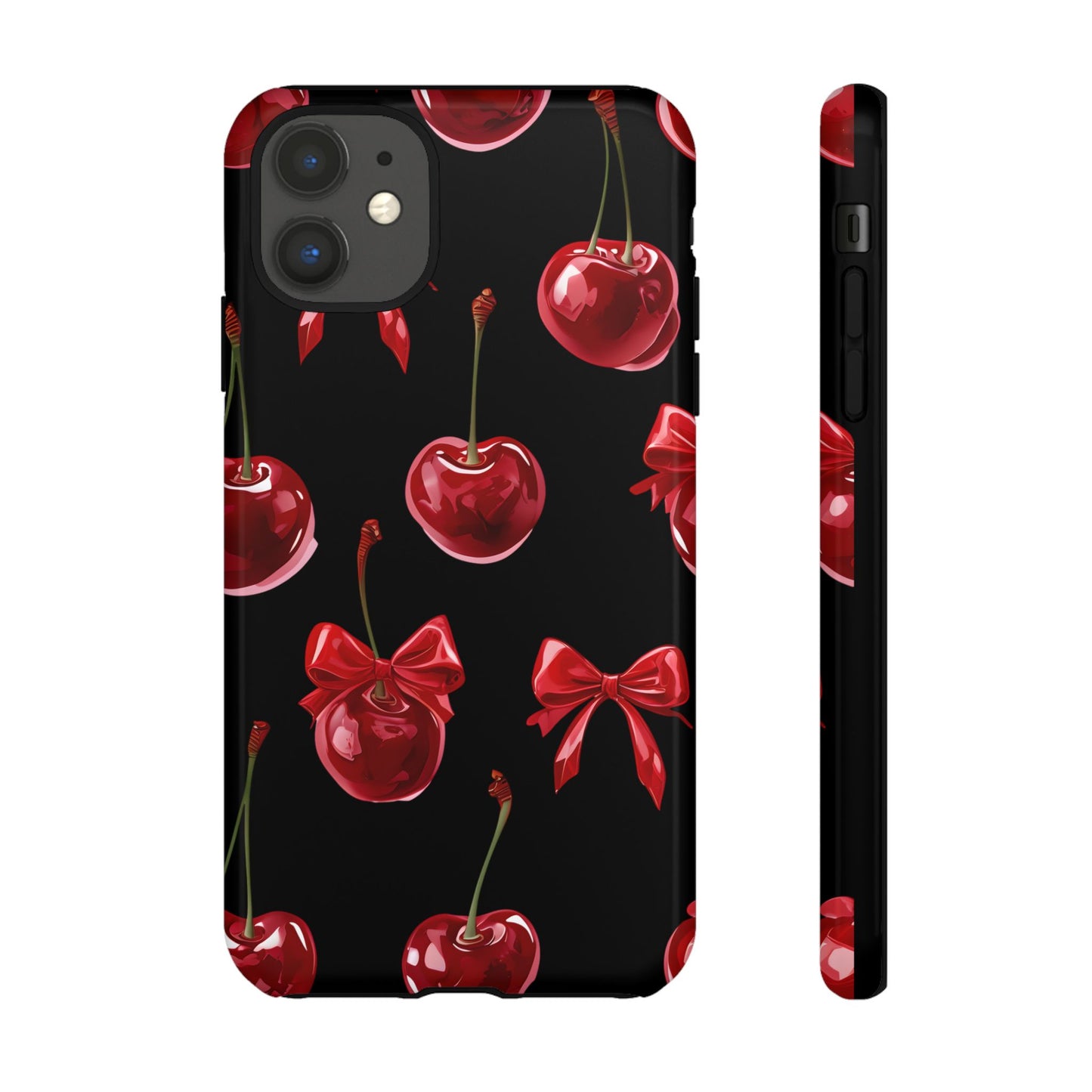 Coquette-Cherry Print Tough Phone Case - Stylish & Durable Protection