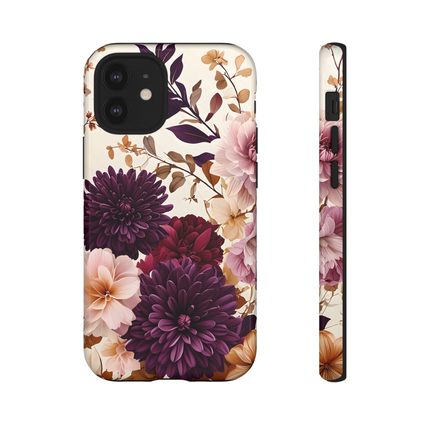 Floral Tough Phone Case - Elegant Design for iPhones & Androids
