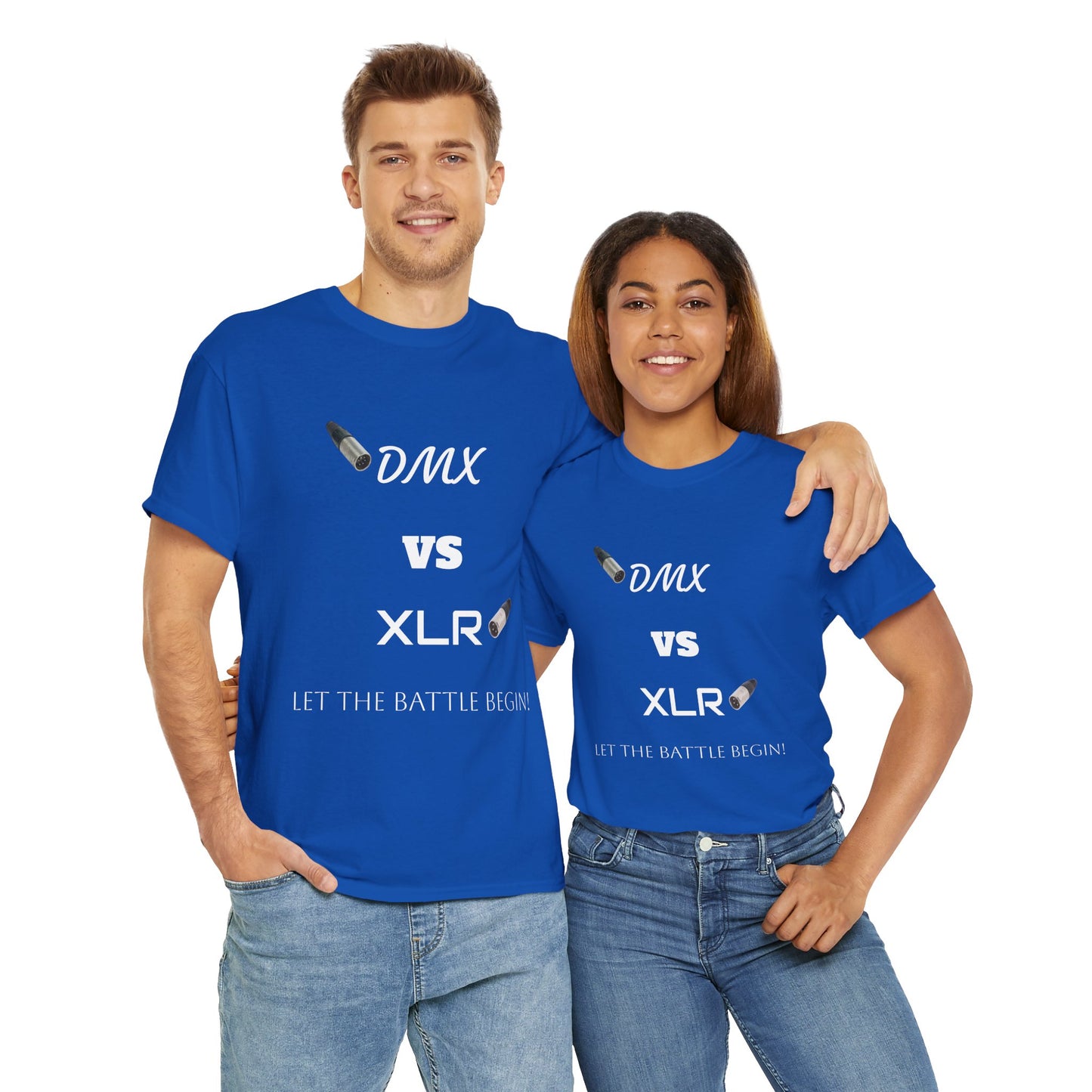 DMX vs XLR Battle Graphic Unisex Heavy Cotton Tee