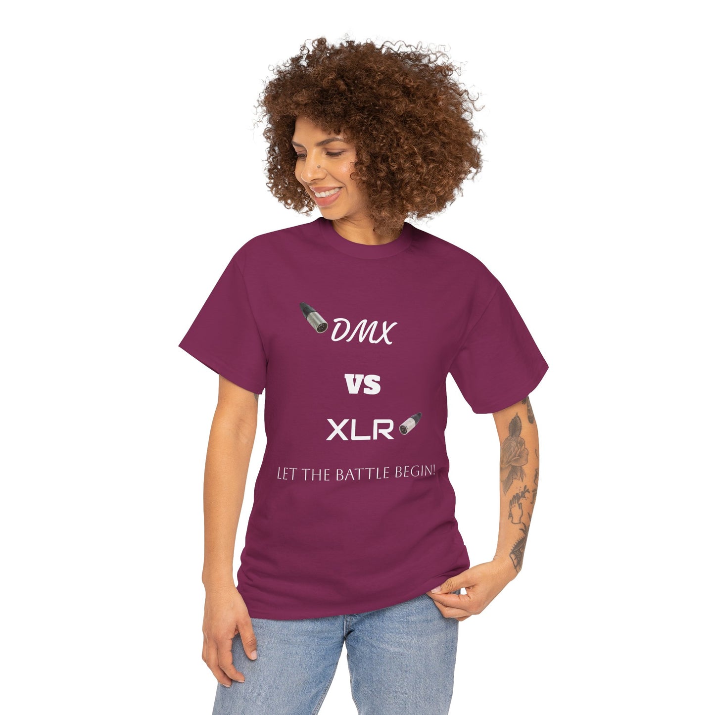DMX vs XLR Battle Graphic Unisex Heavy Cotton Tee
