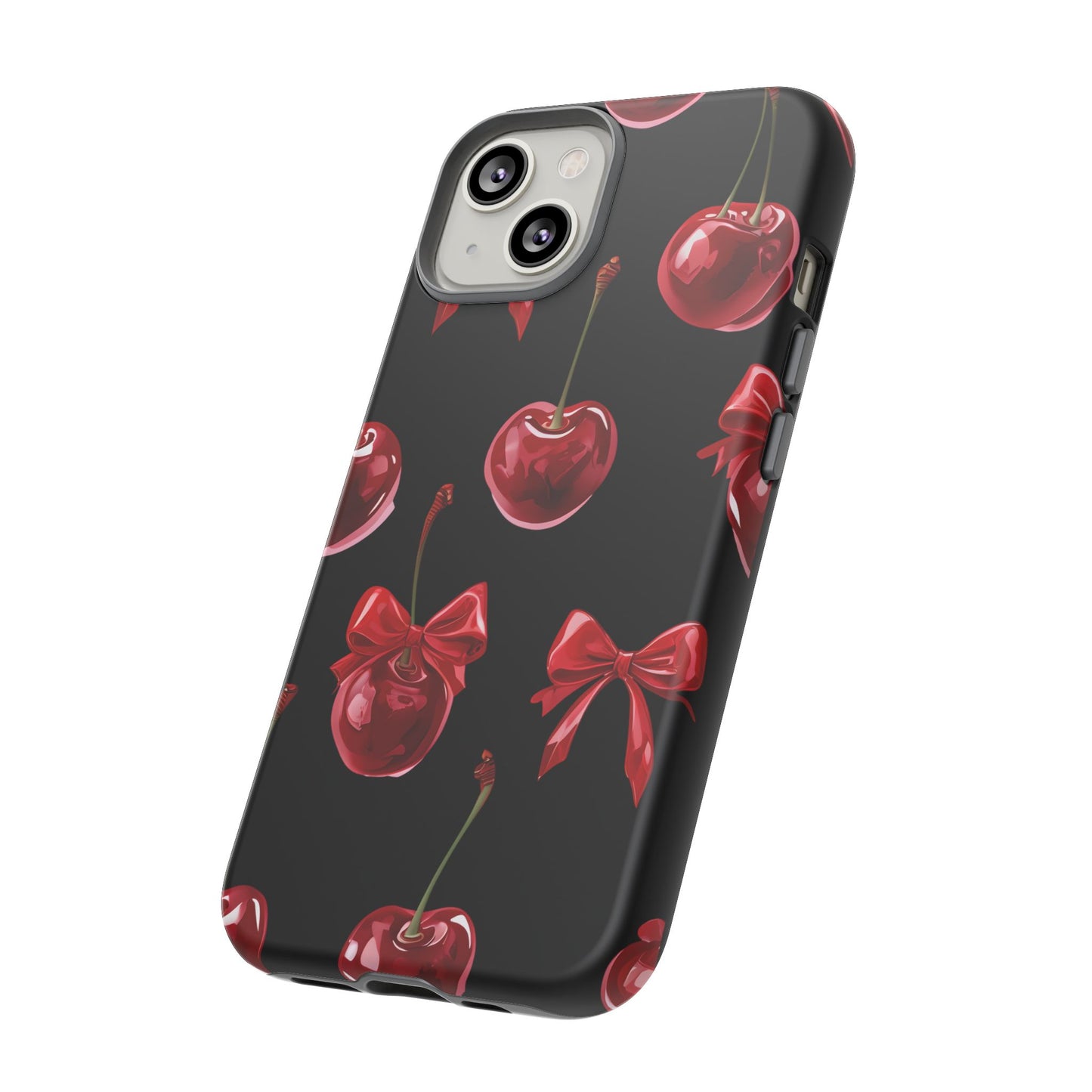 Coquette-Cherry Print Tough Phone Case - Stylish & Durable Protection