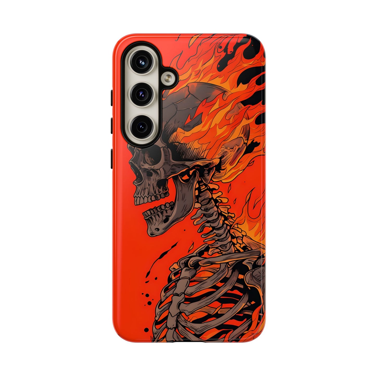 Flaming Skeleton Phone Case - Tough & Stylish Protection