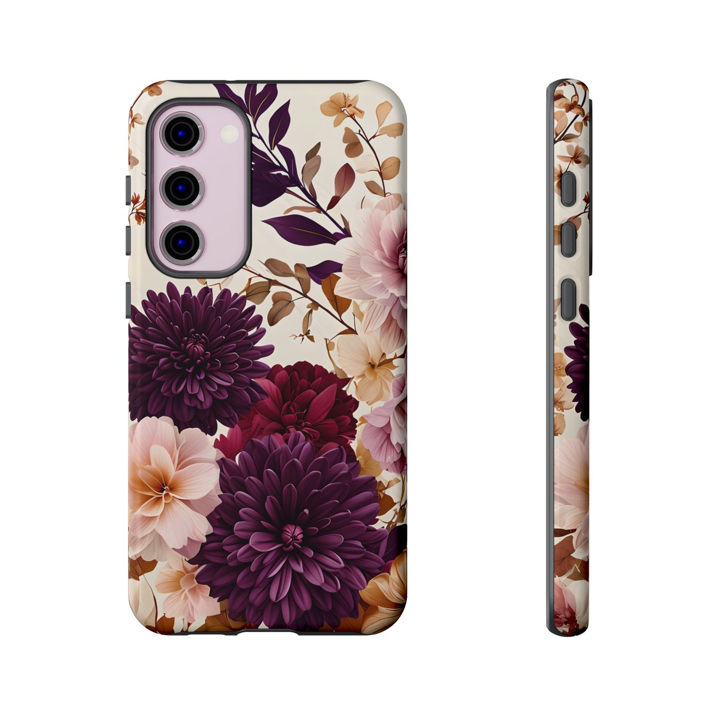 Floral Tough Phone Case - Elegant Design for iPhones & Androids