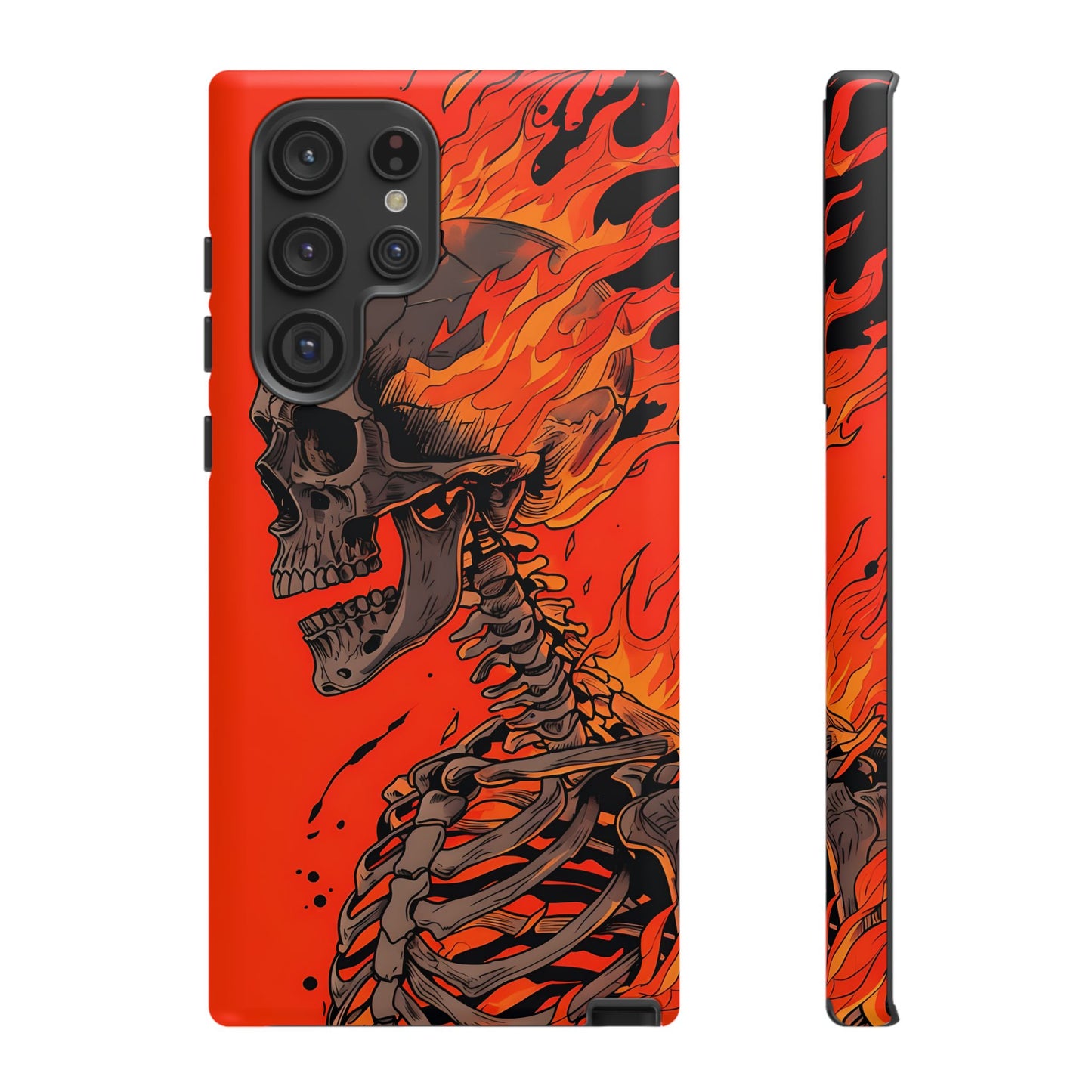Flaming Skeleton Phone Case - Tough & Stylish Protection