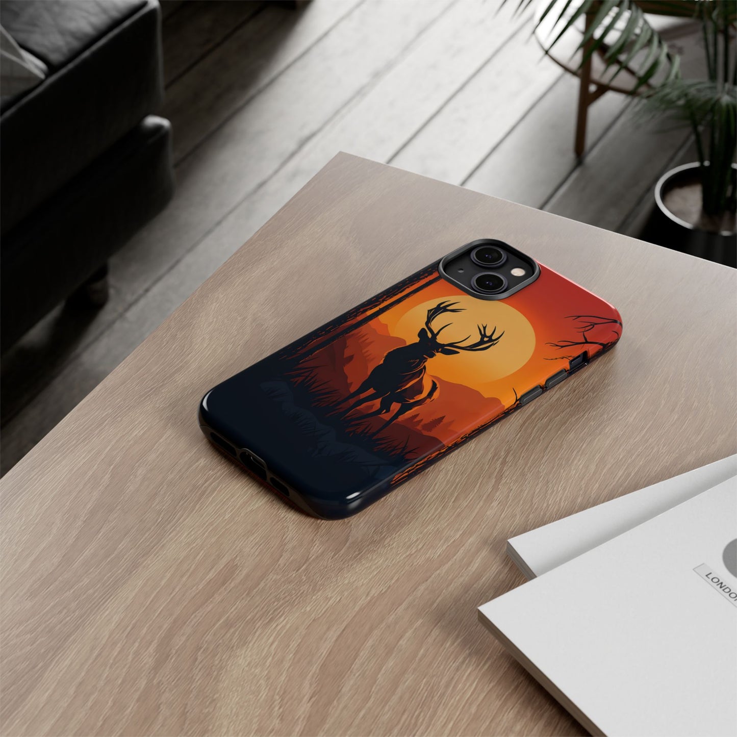 Wildlife Phone Case - Stag and Sunset Design for Nature Lovers
