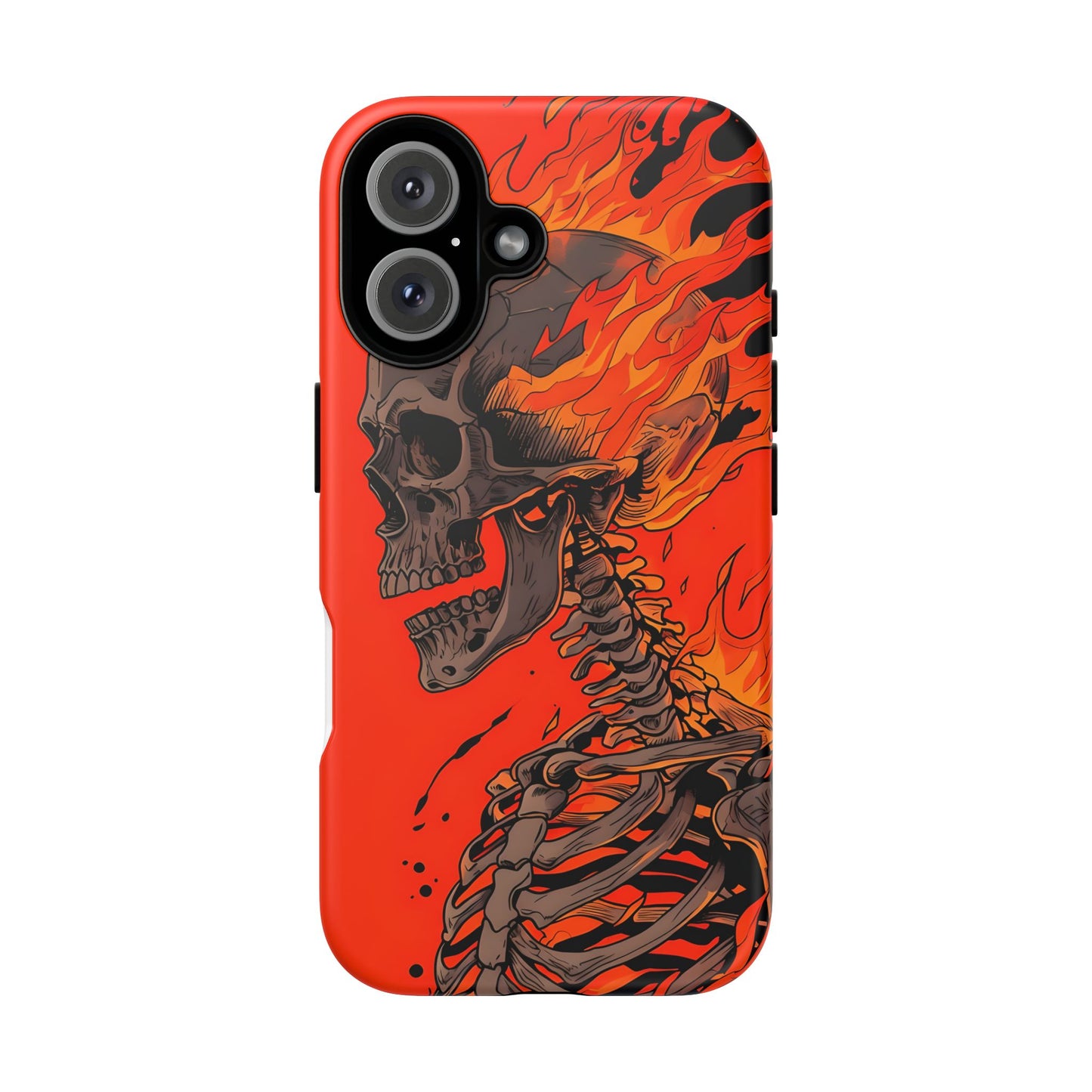 Flaming Skeleton Phone Case - Tough & Stylish Protection