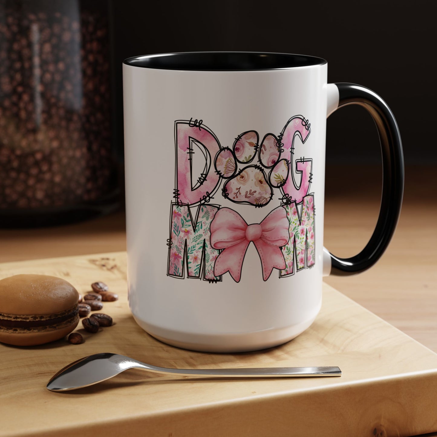 Dog Mom Accent 15oz Coffee Mug - Perfect Gift for Pet Lovers