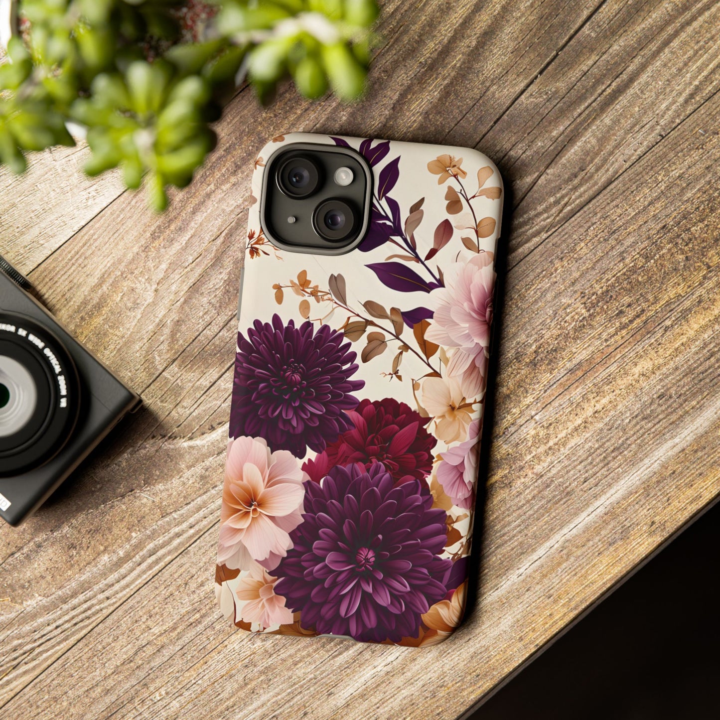 Floral Tough Phone Case - Elegant Design for iPhones & Androids