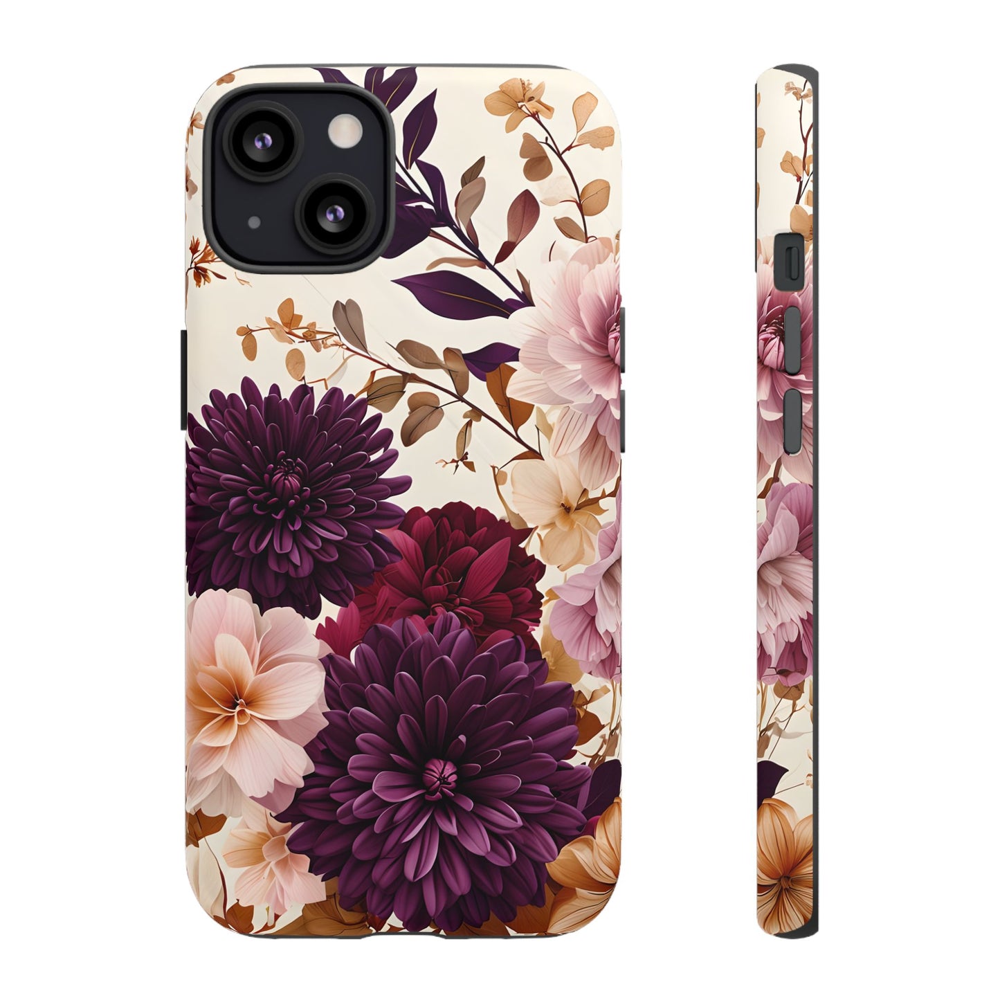 Floral Tough Phone Case - Elegant Design for iPhones & Androids