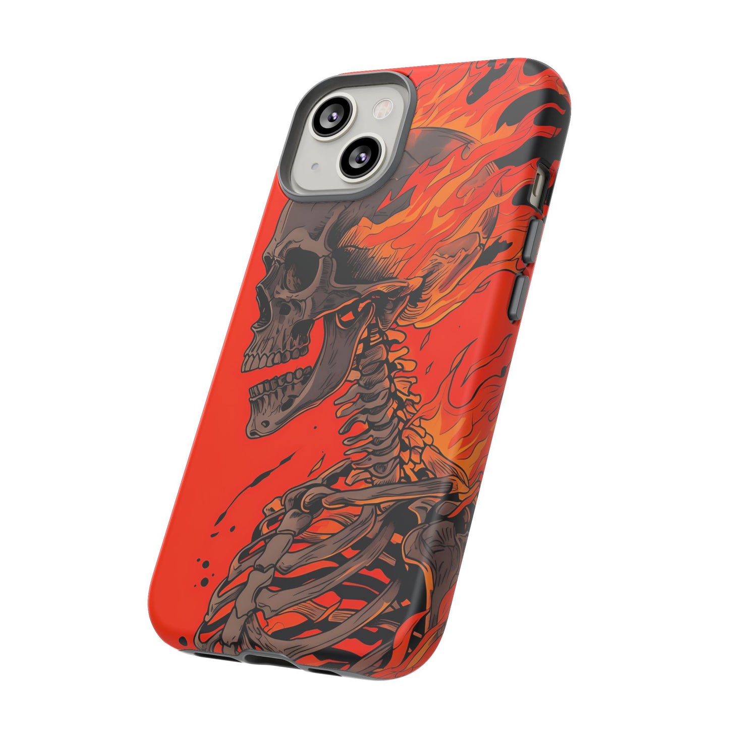 Flaming Skeleton Phone Case - Tough & Stylish Protection