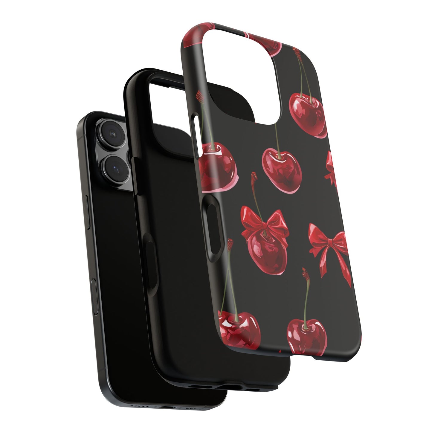 Coquette-Cherry Print Tough Phone Case - Stylish & Durable Protection