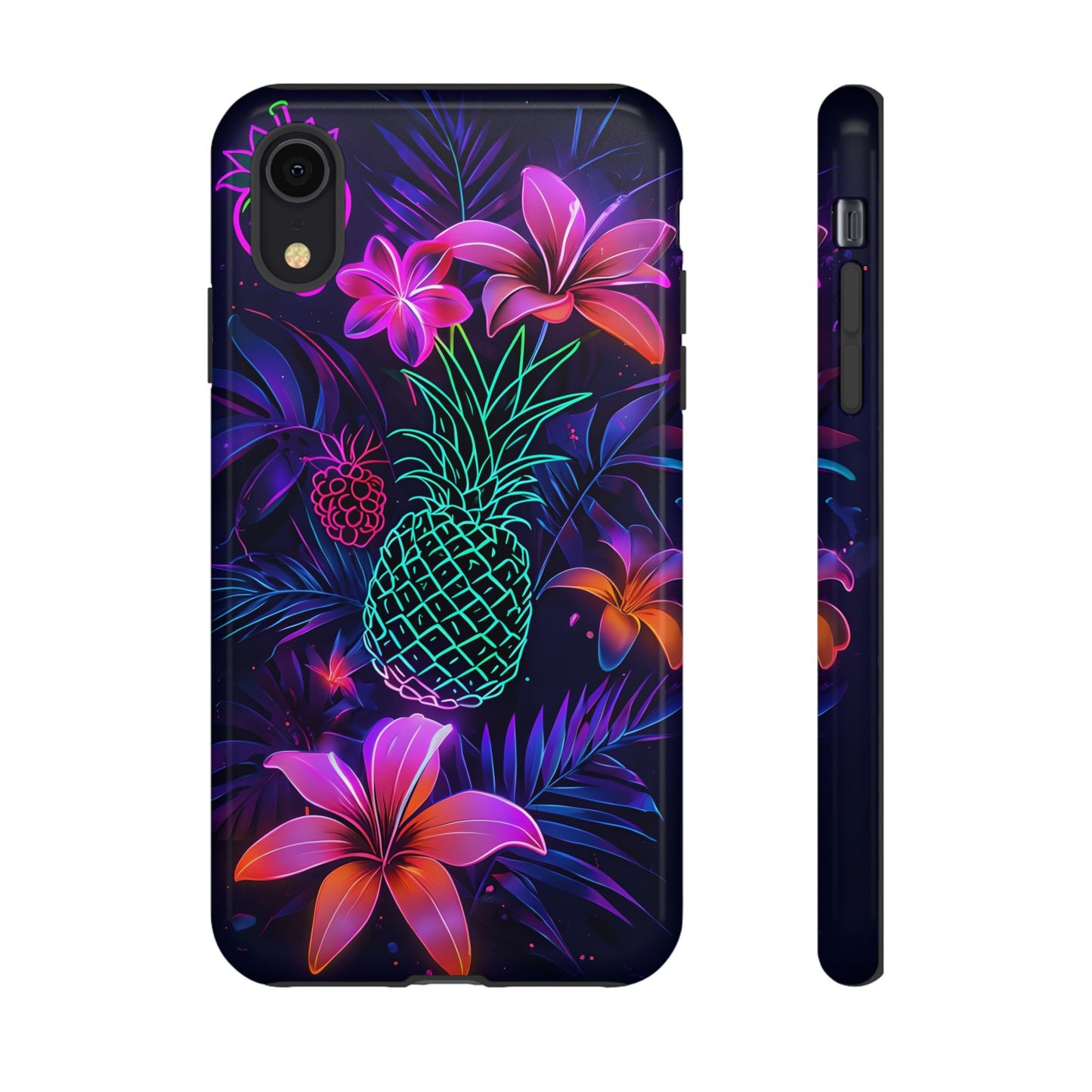 Tough Cases - Tropical Neon Floral iPhone Case