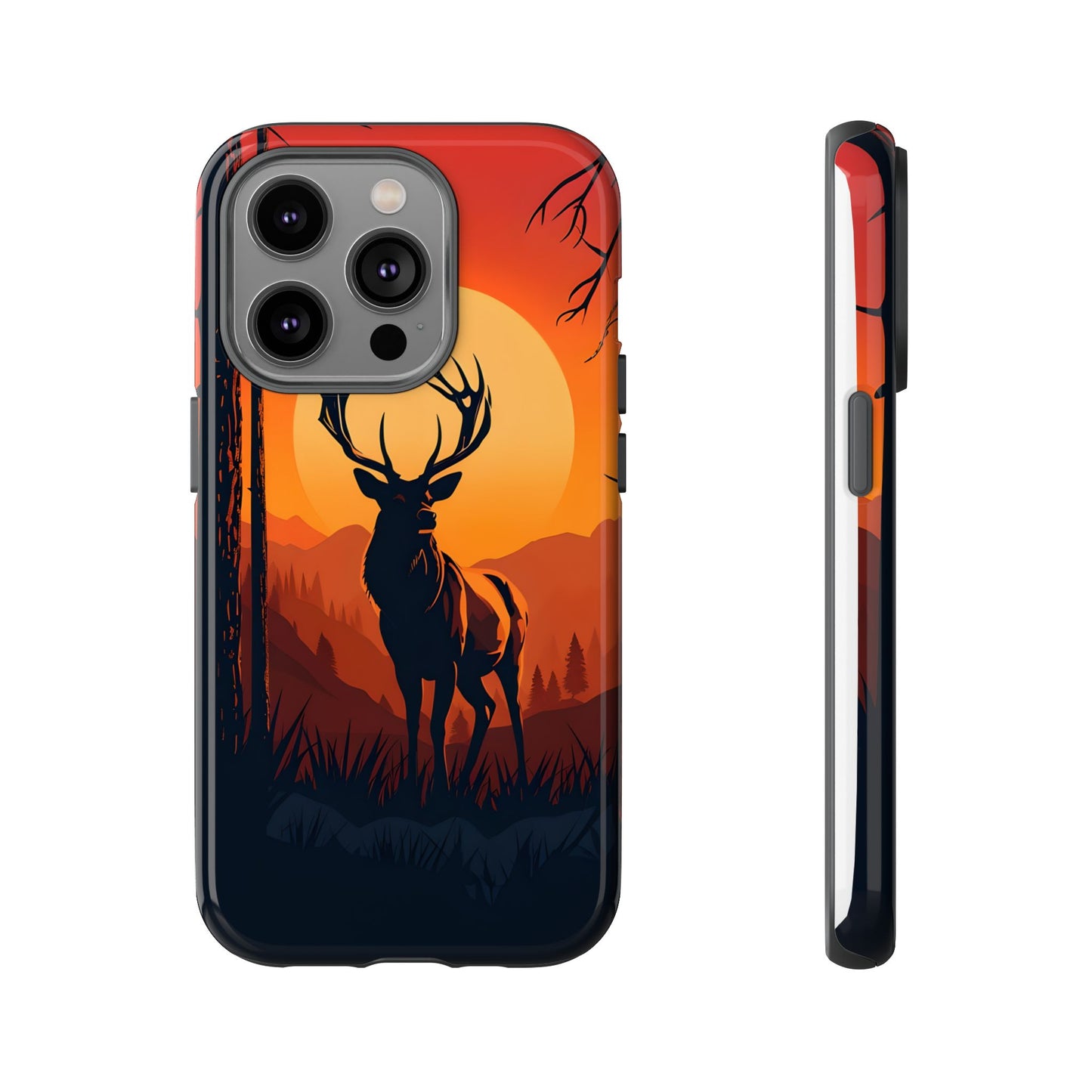 Wildlife Phone Case - Stag and Sunset Design for Nature Lovers