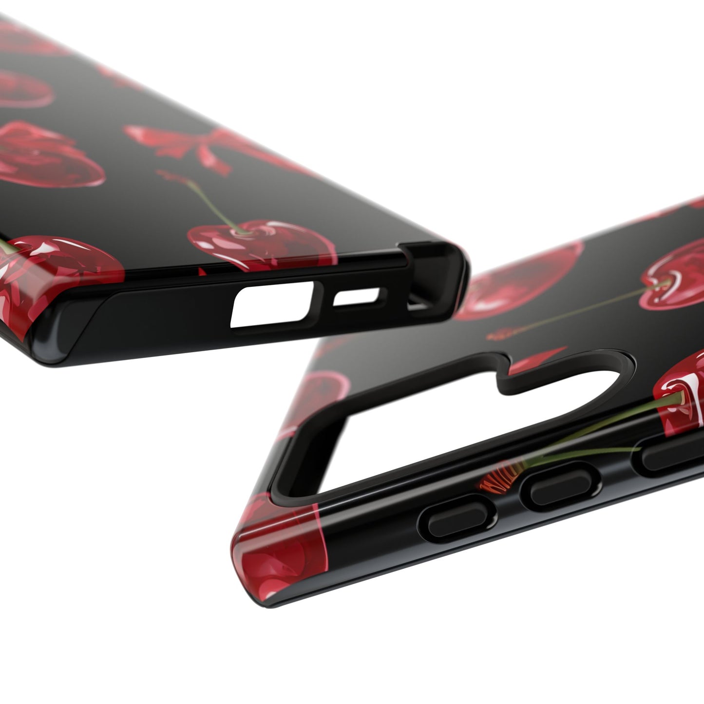 Coquette-Cherry Print Tough Phone Case - Stylish & Durable Protection