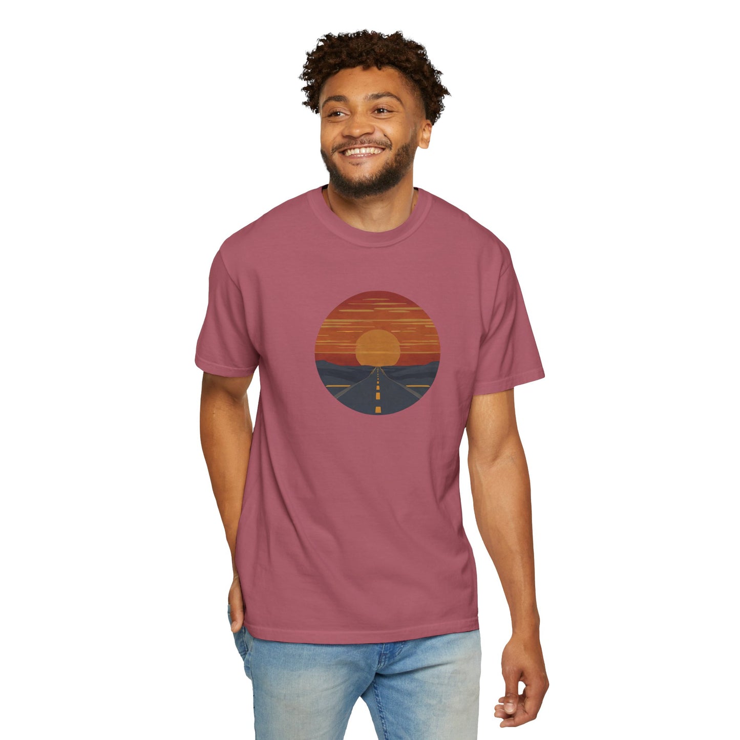 Sunset Road Unisex Garment-Dyed T-Shirt - Perfect for Nature Lovers