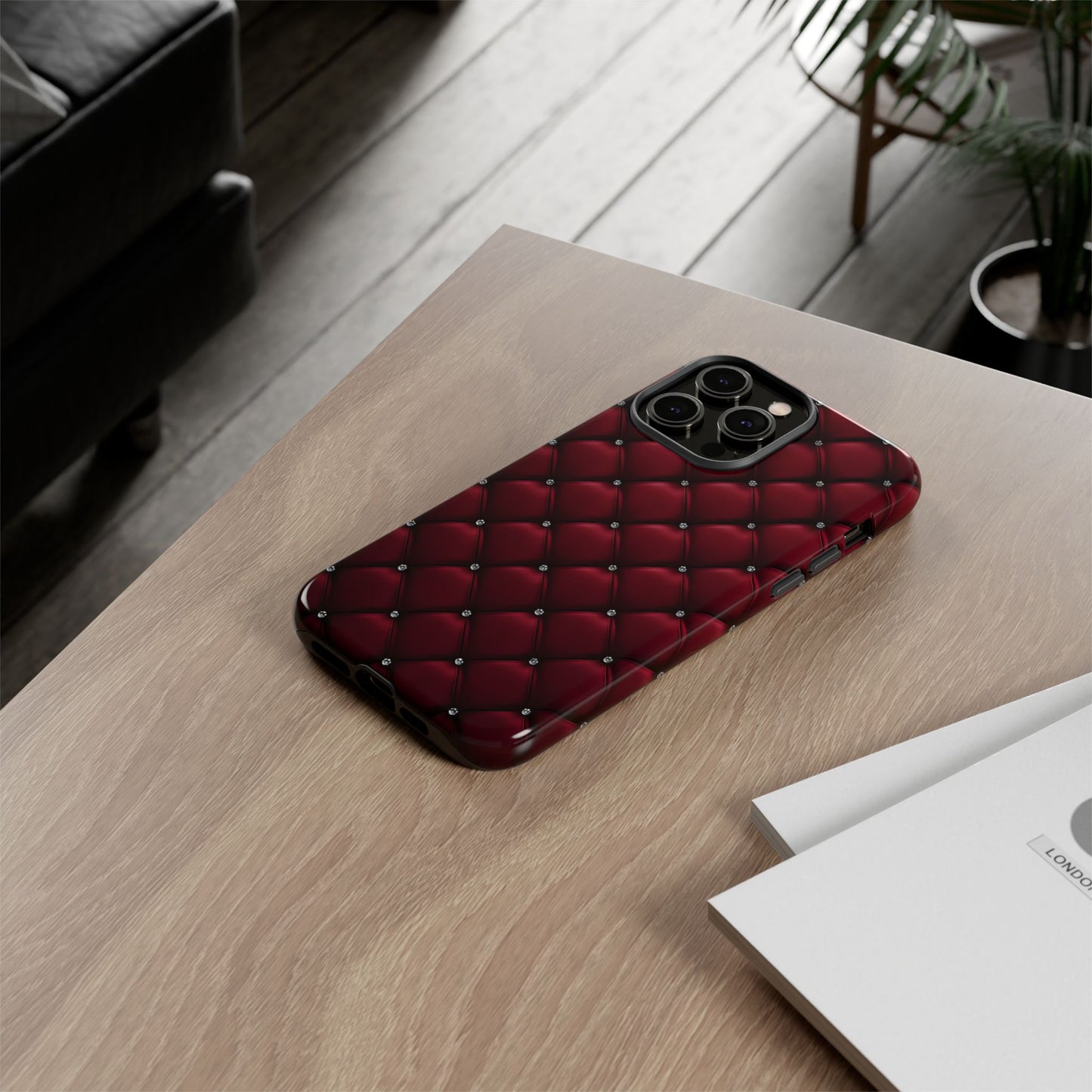 Luxurious Red Leather Phone Case – Stylish Protection for Your Device