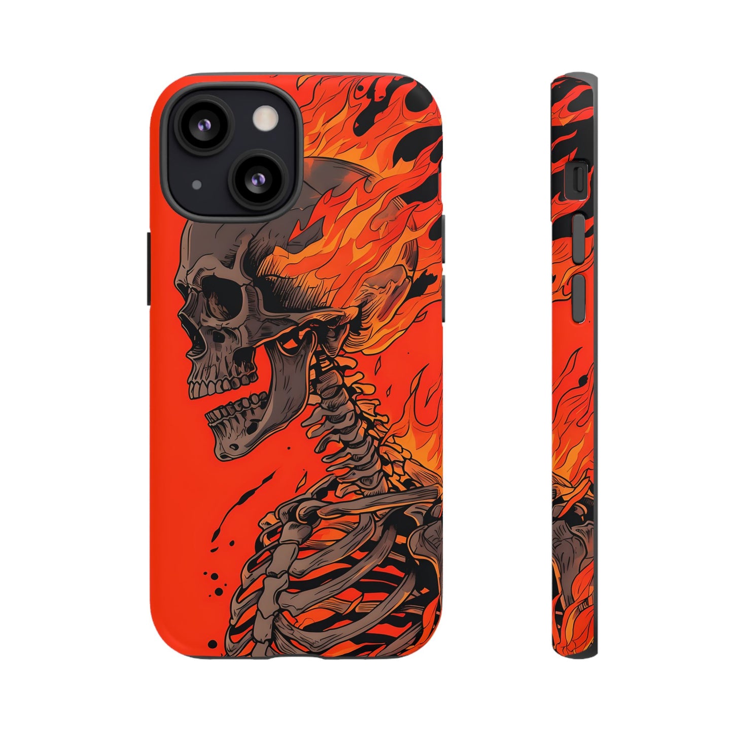 Flaming Skeleton Phone Case - Tough & Stylish Protection