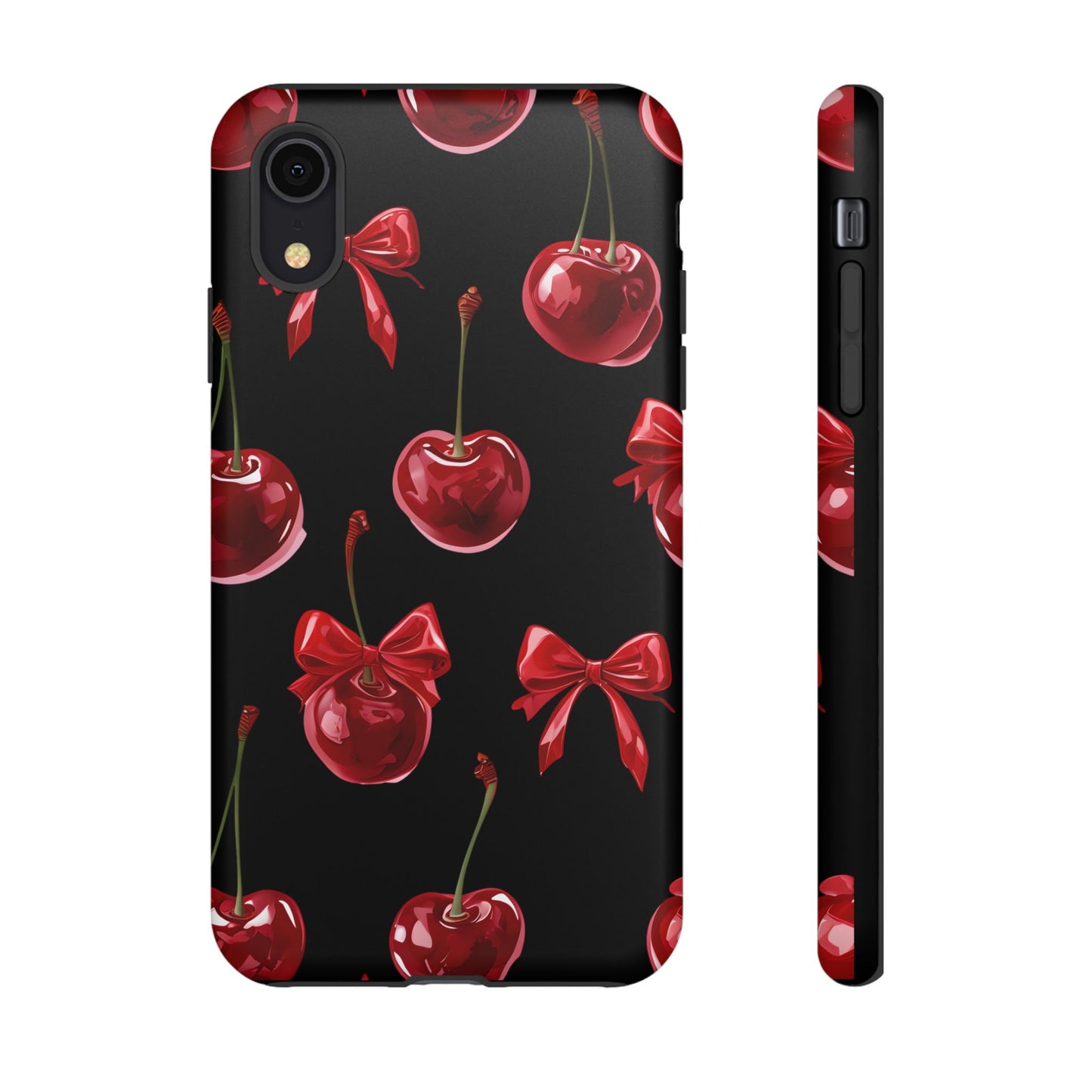 Coquette-Cherry Print Tough Phone Case - Stylish & Durable Protection