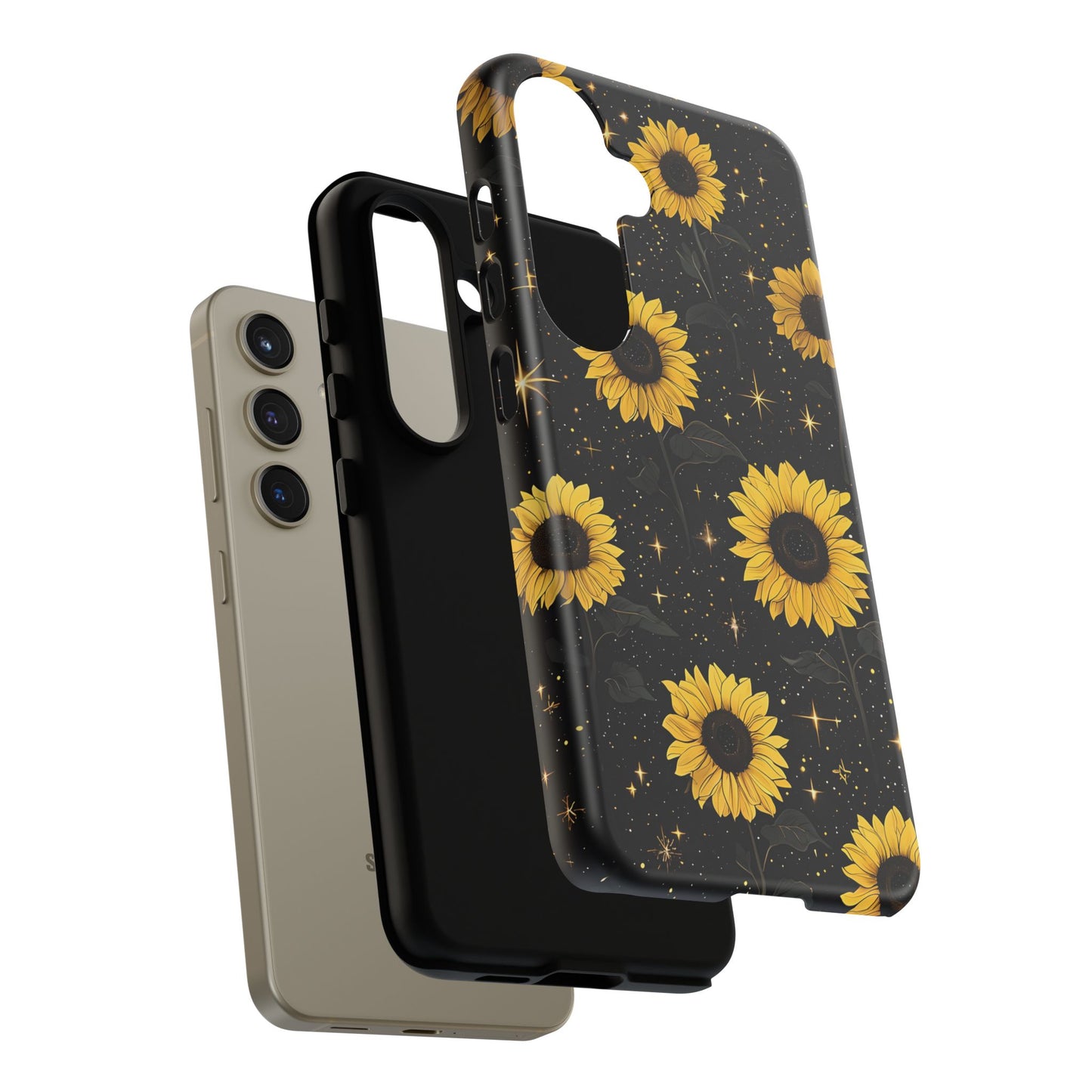 Sunflower Galaxy Tough Case - Durable Phone Cover with Floral Design