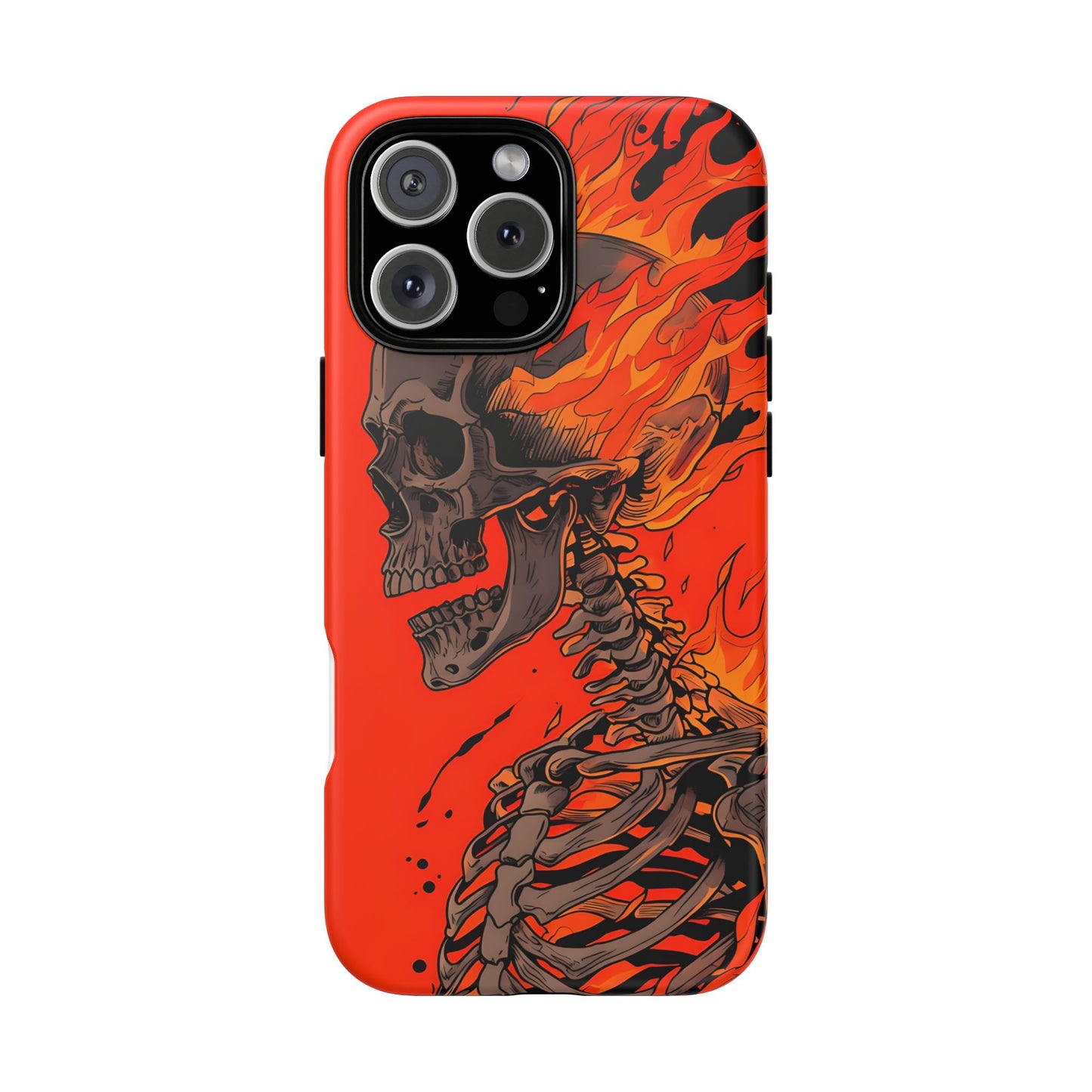 Flaming Skeleton Phone Case - Tough & Stylish Protection