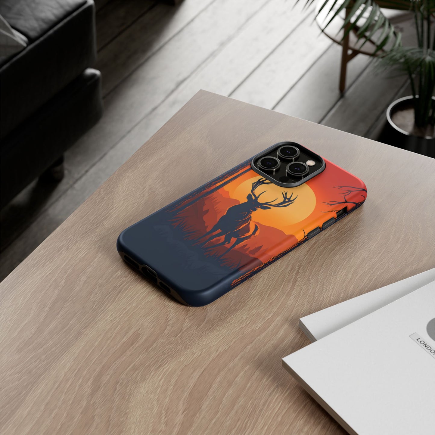 Wildlife Phone Case - Stag and Sunset Design for Nature Lovers