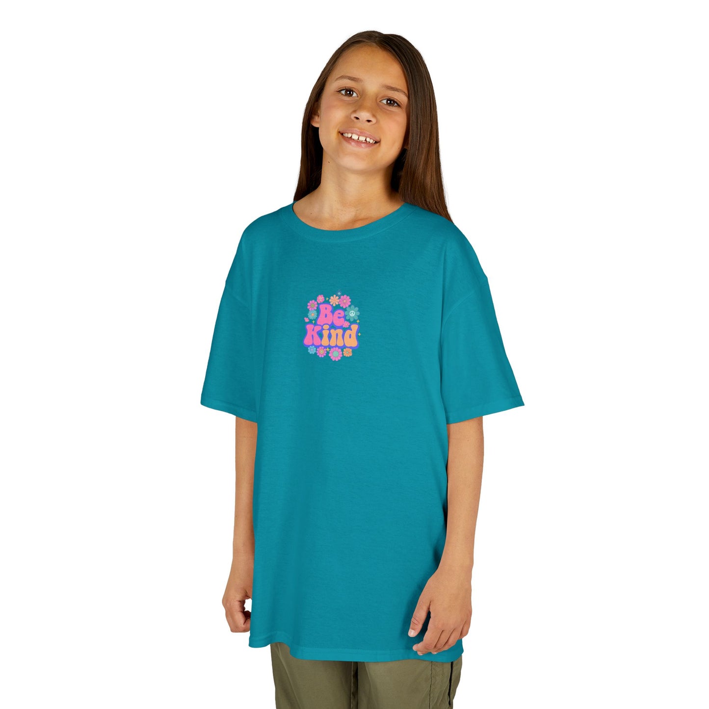Kids Heavy Cotton™ Tee - 'Be Kind' Inspirational Shirt for Positive Vibes