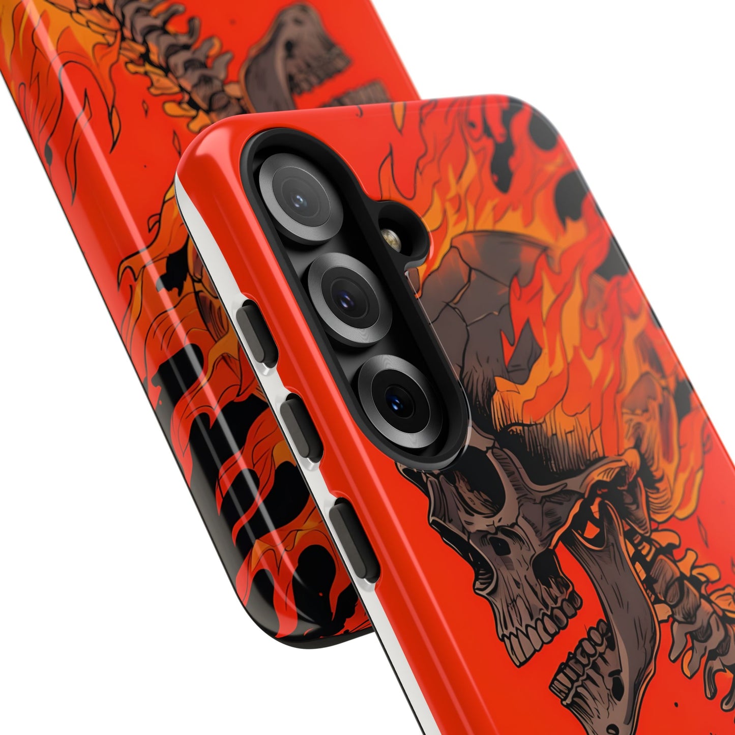 Flaming Skeleton Phone Case - Tough & Stylish Protection