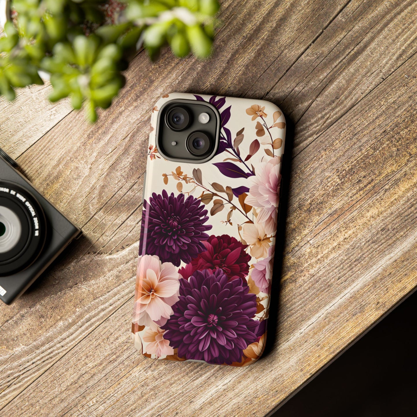 Floral Tough Phone Case - Elegant Design for iPhones & Androids