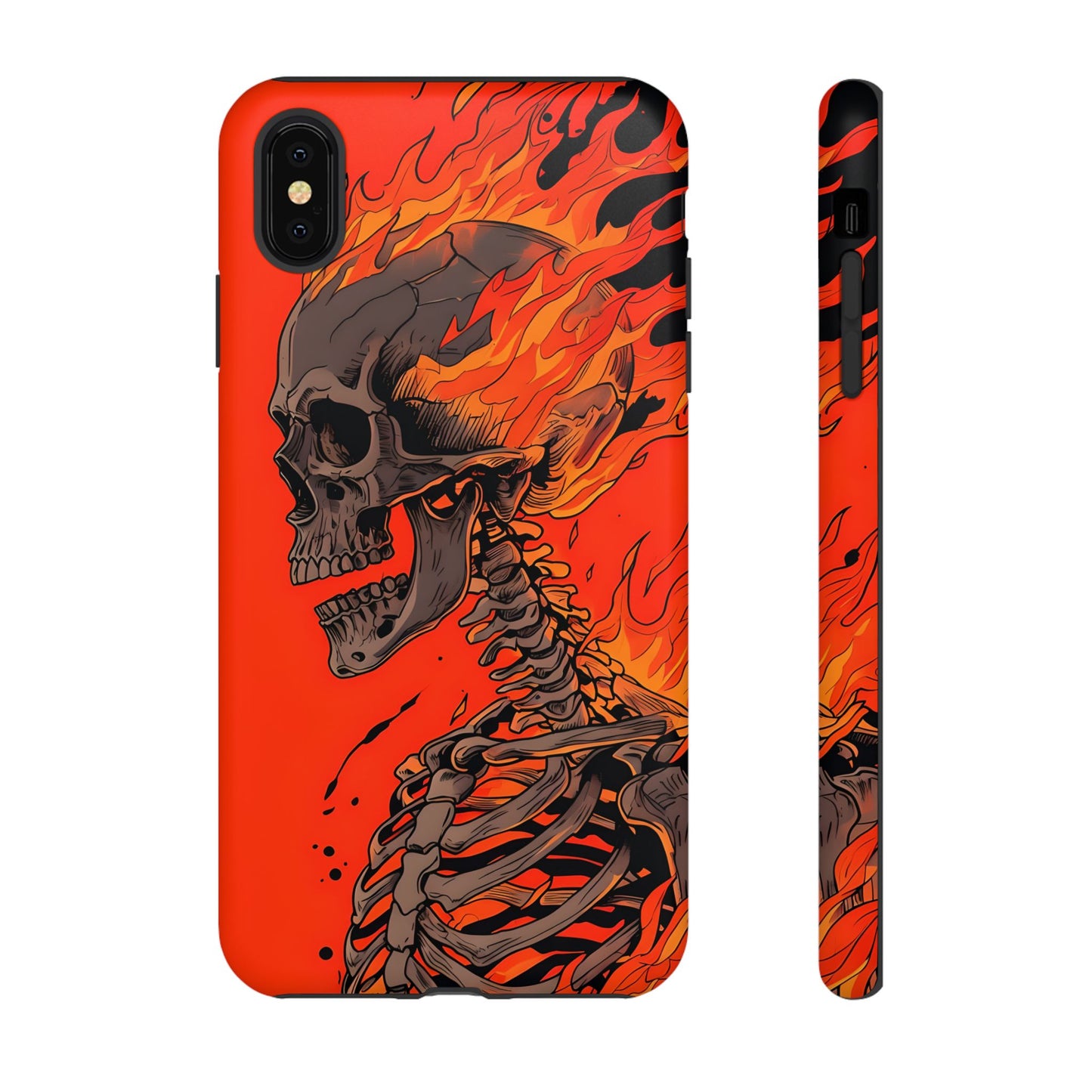 Flaming Skeleton Phone Case - Tough & Stylish Protection
