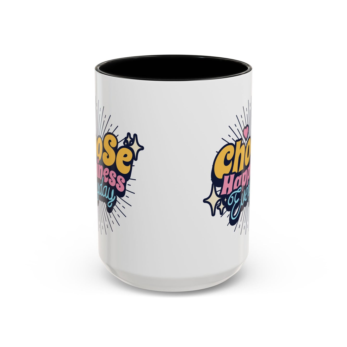 Choose Happiness Everyday 15oz Coffee Mug - Colorful Ceramic Cup for Positive Vibes
