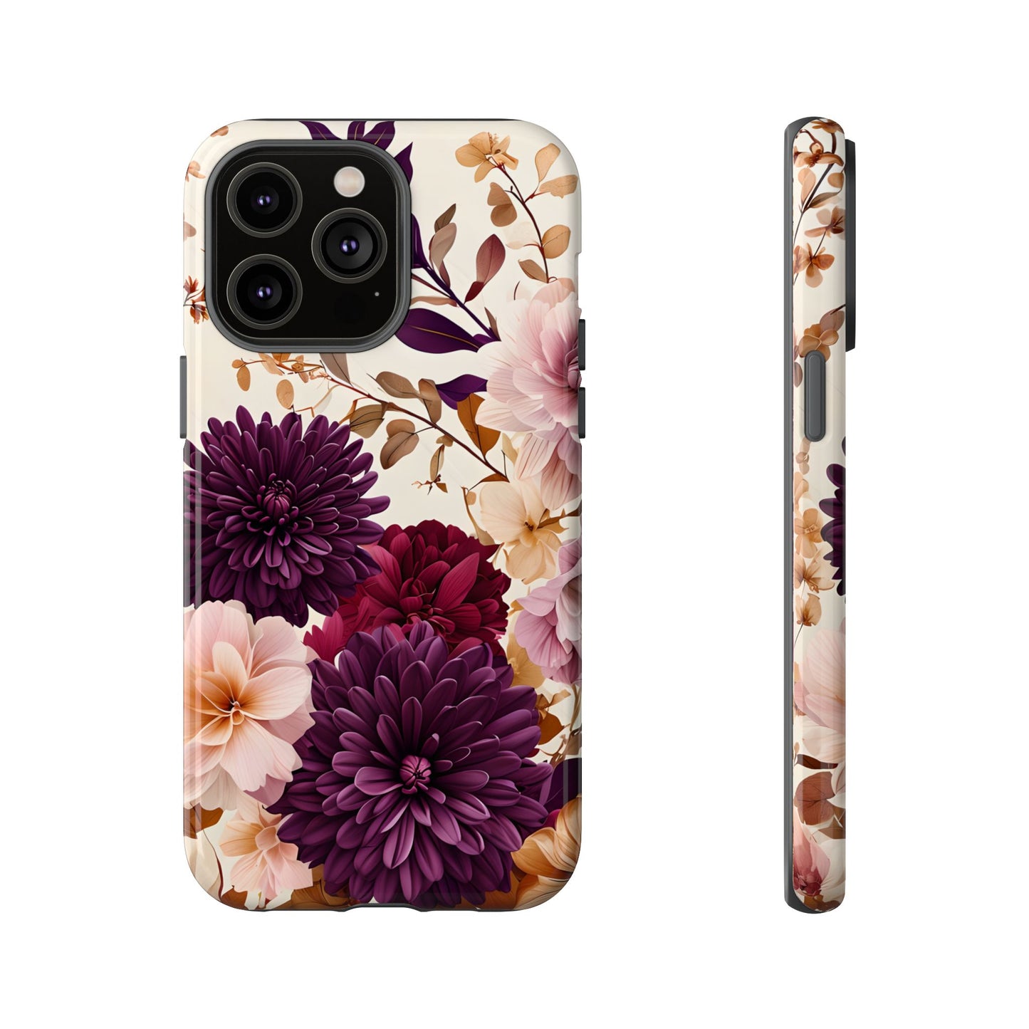 Floral Tough Phone Case - Elegant Design for iPhones & Androids