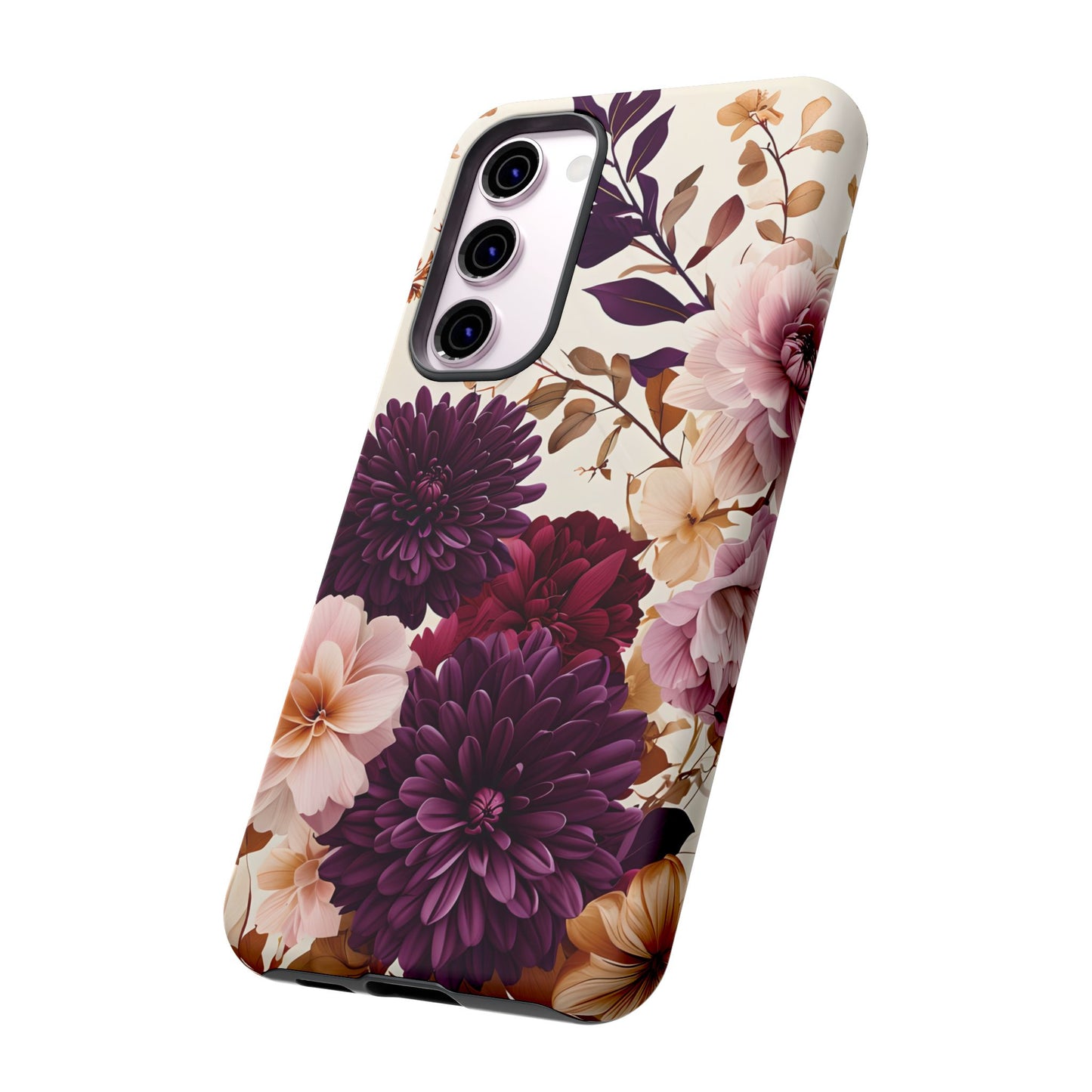 Floral Tough Phone Case - Elegant Design for iPhones & Androids