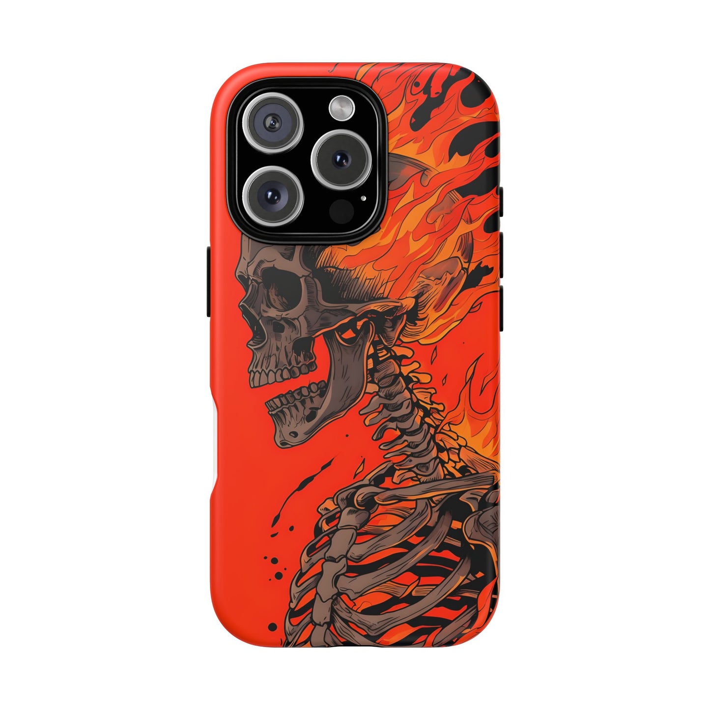 Flaming Skeleton Phone Case - Tough & Stylish Protection