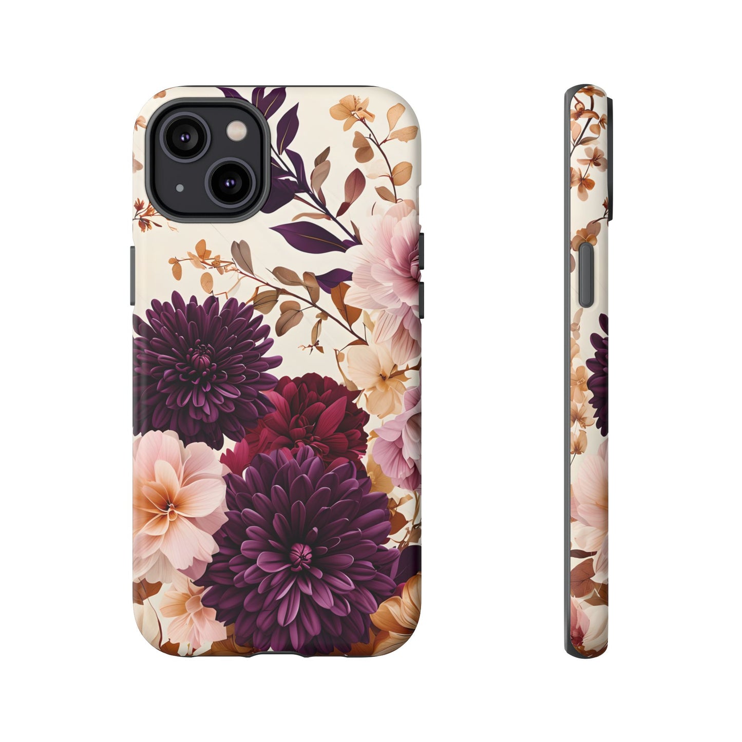 Floral Tough Phone Case - Elegant Design for iPhones & Androids