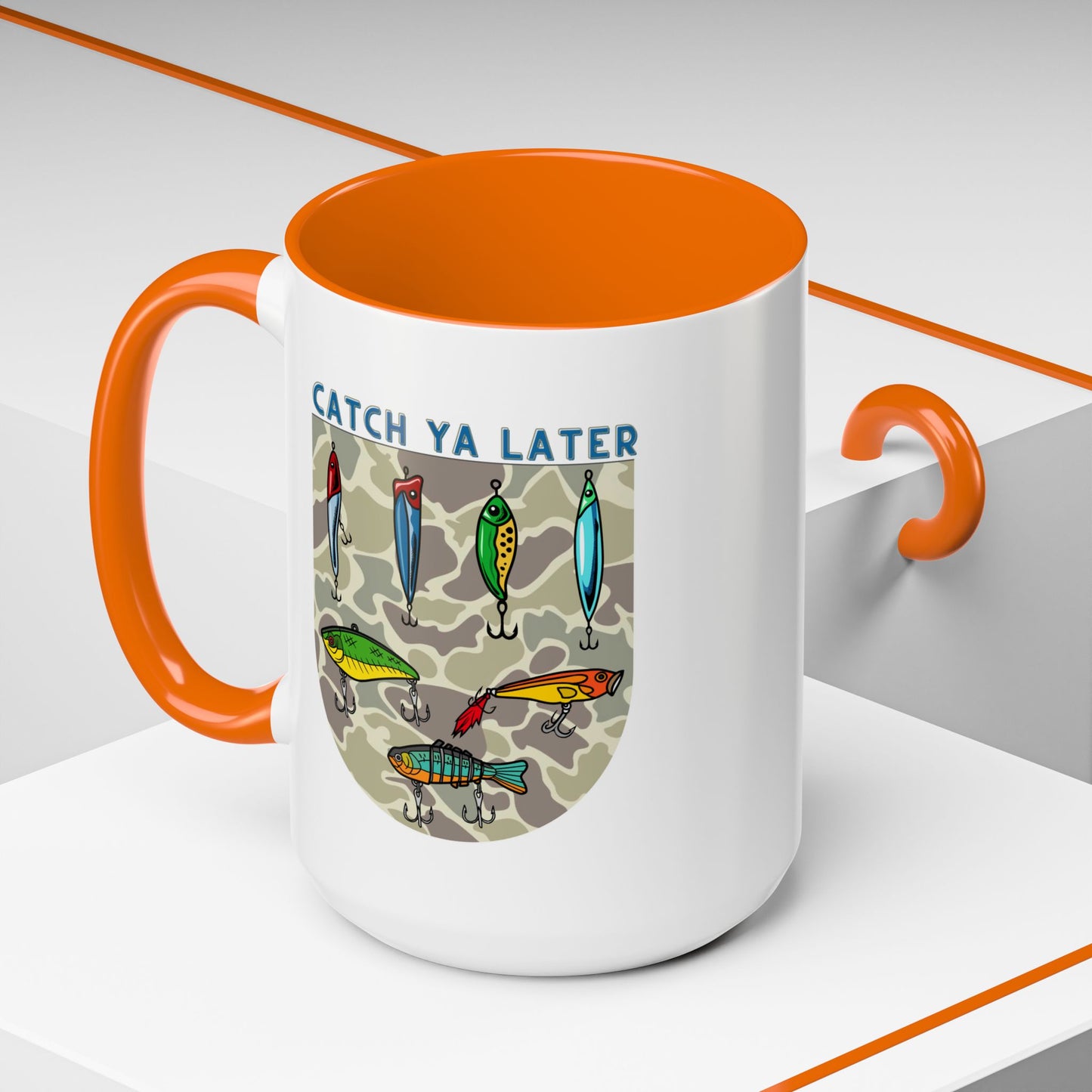 Catch Ya Later Fishing 15oz Mug - Fun Accent Coffee Mug for Anglers