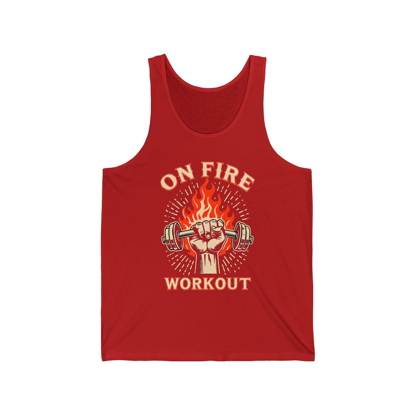 On Fire Workout Unisex Jersey Tank - Fitness Motivation Apparel