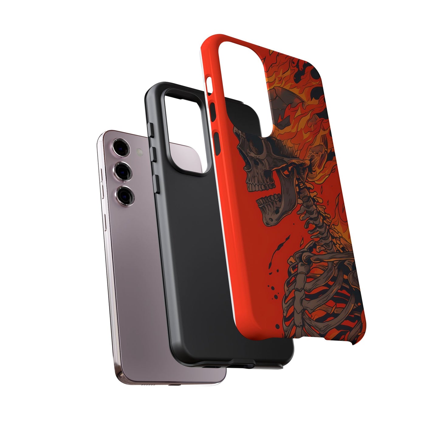 Flaming Skeleton Phone Case - Tough & Stylish Protection