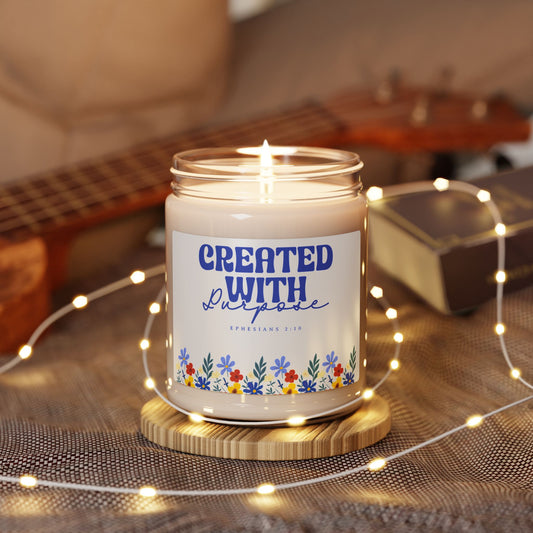 Inspirational Scented Soy Candle - Created With Purpose, 9oz