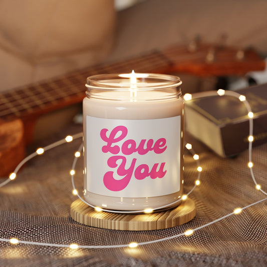 Love You Scented Soy Candle - 9oz Aromatherapy Jar for Romantic Gifts