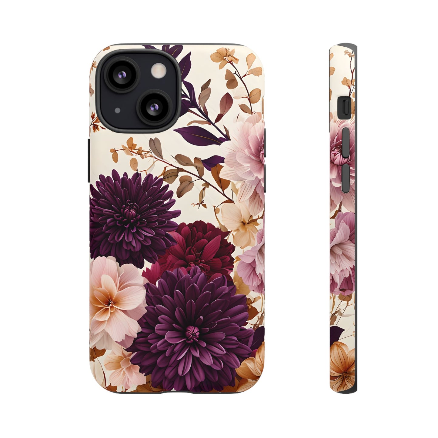 Floral Tough Phone Case - Elegant Design for iPhones & Androids
