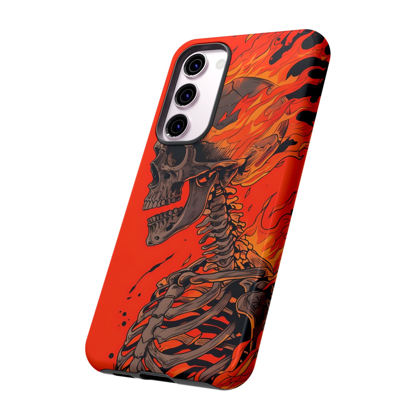 Flaming Skeleton Phone Case - Tough & Stylish Protection