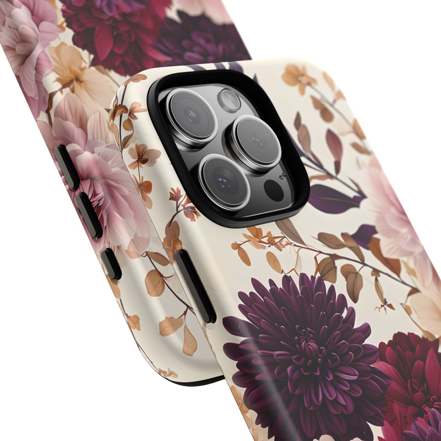 Floral Tough Phone Case - Elegant Design for iPhones & Androids