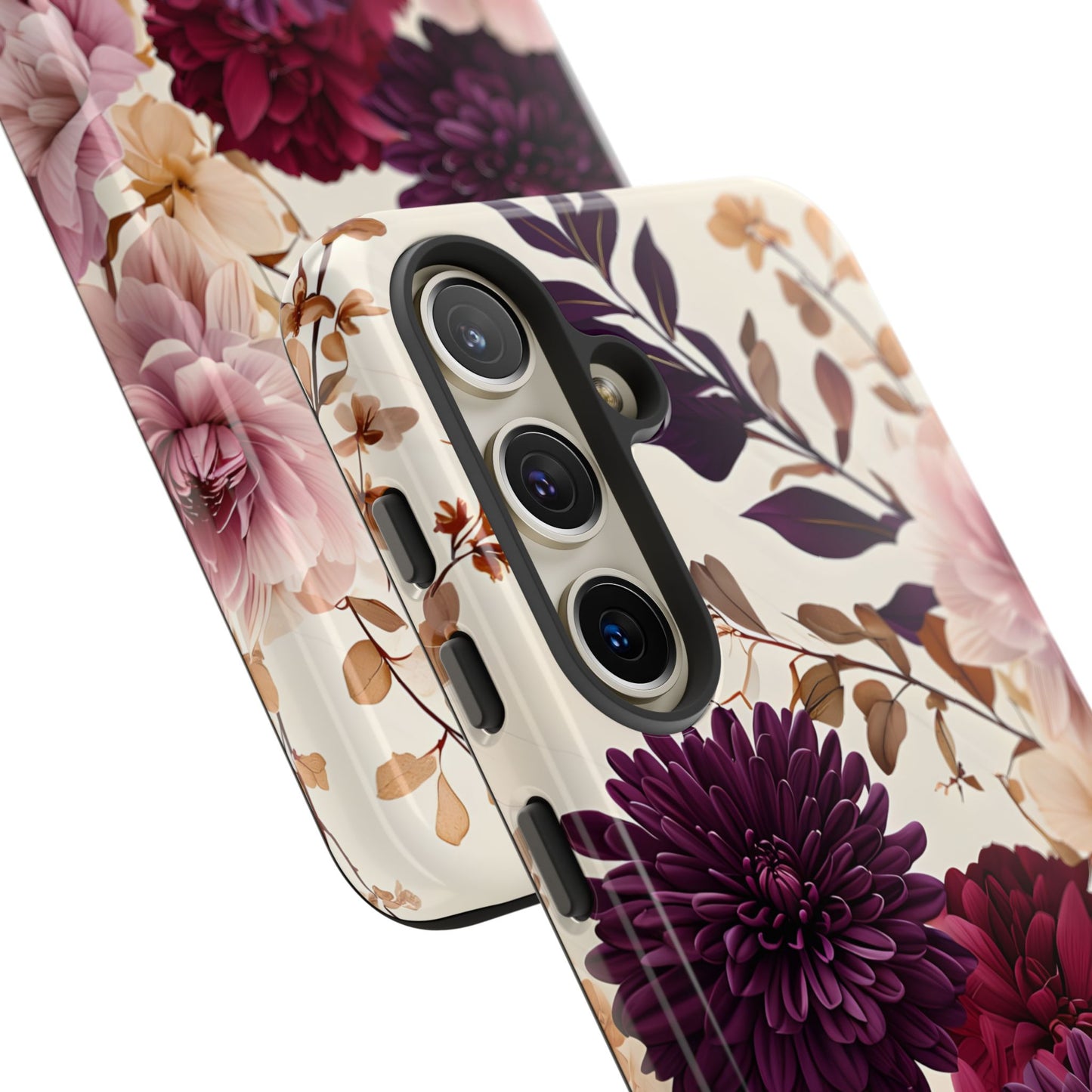 Floral Tough Phone Case - Elegant Design for iPhones & Androids