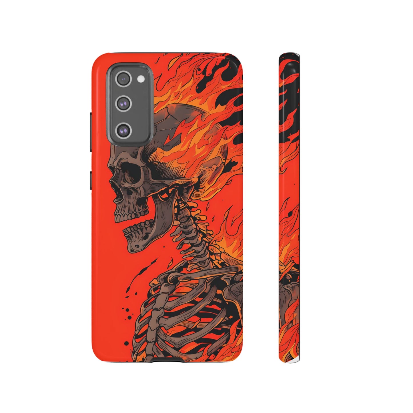 Flaming Skeleton Phone Case - Tough & Stylish Protection