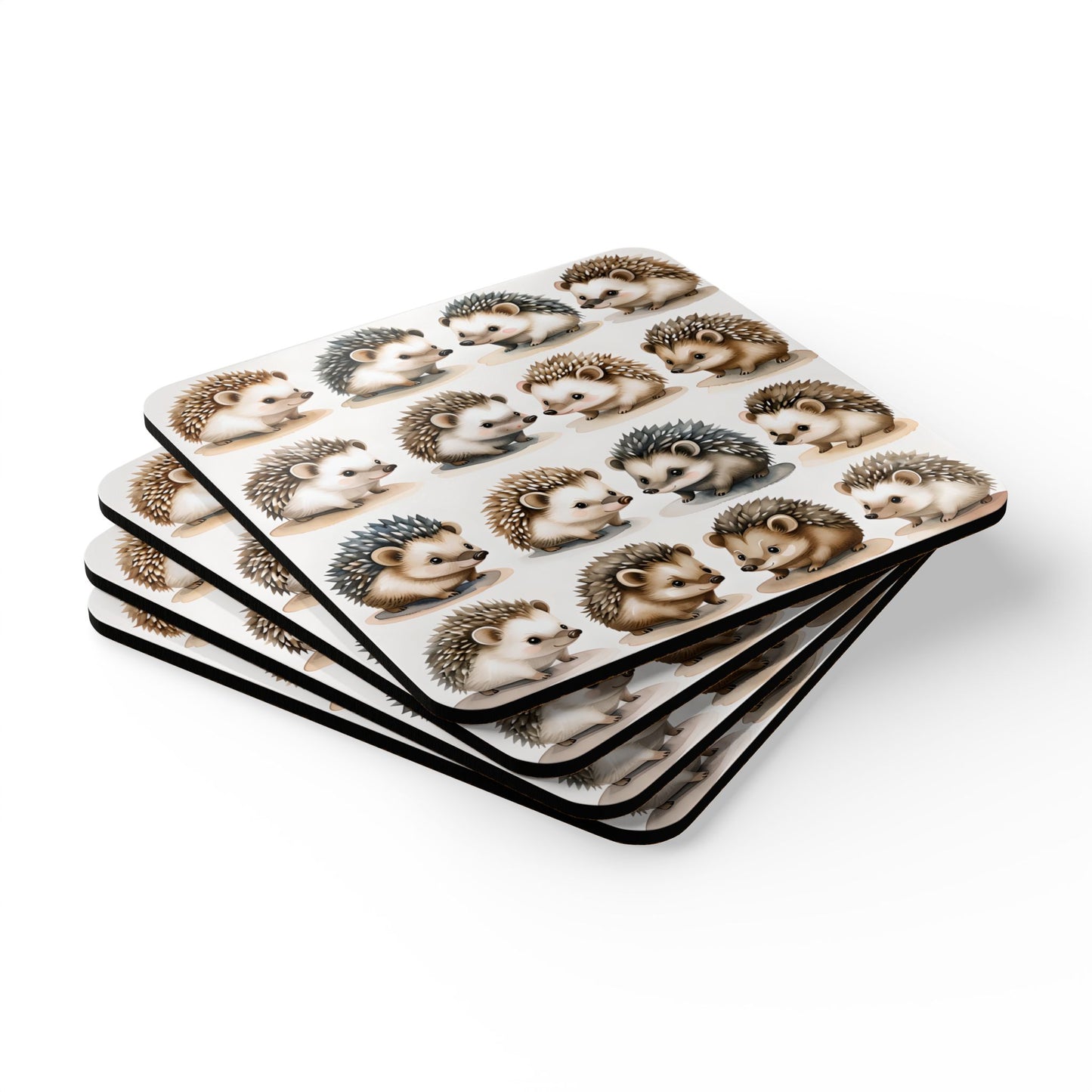 Cute Hedgehog Cork Coaster Set - Adorable Drinkware Protectors for Home Decor