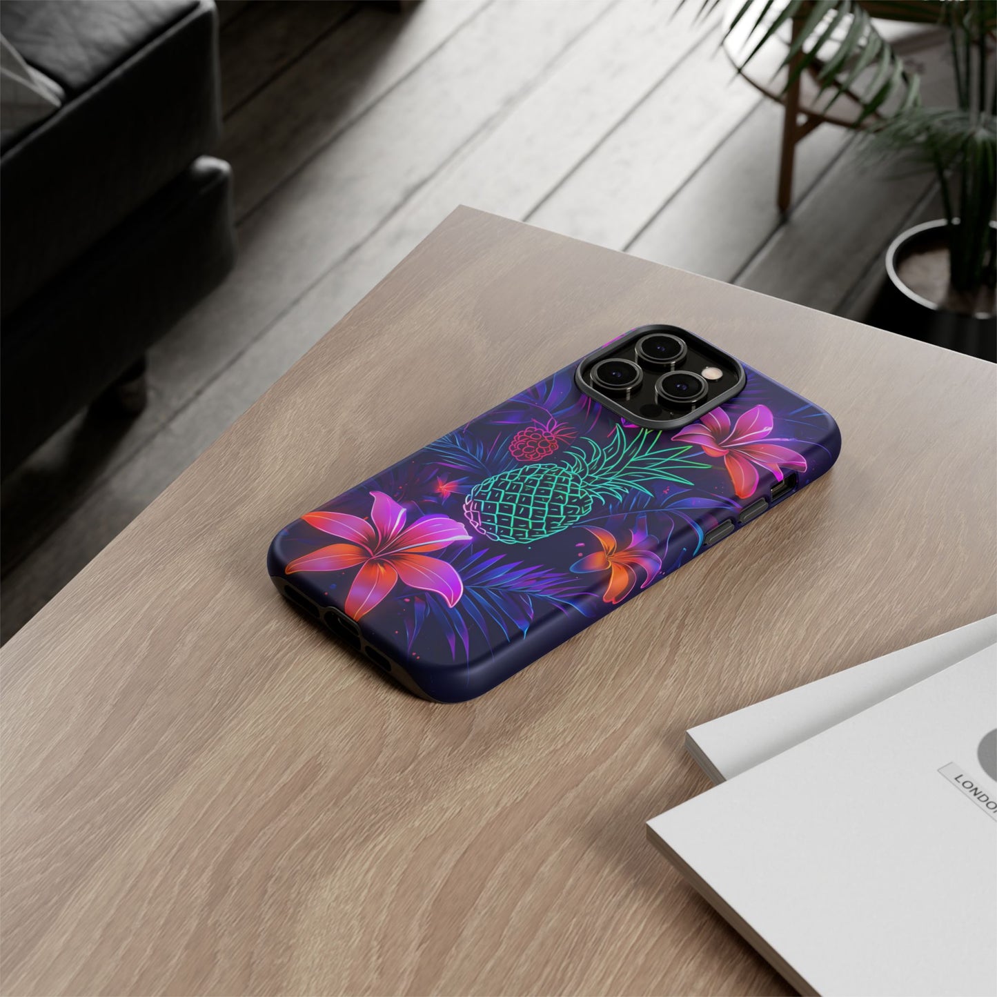 Tough Cases - Tropical Neon Floral iPhone Case
