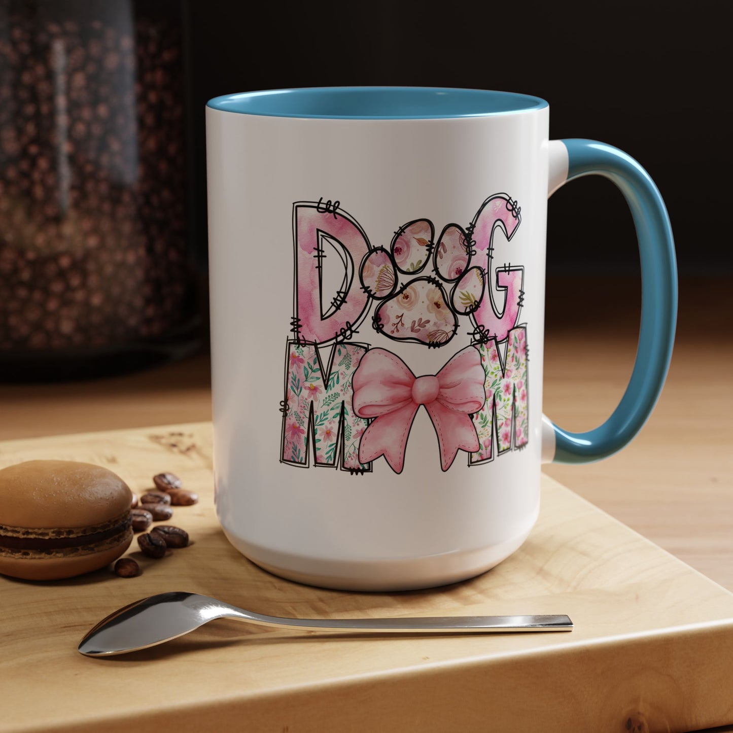 Dog Mom Accent 15oz Coffee Mug - Perfect Gift for Pet Lovers