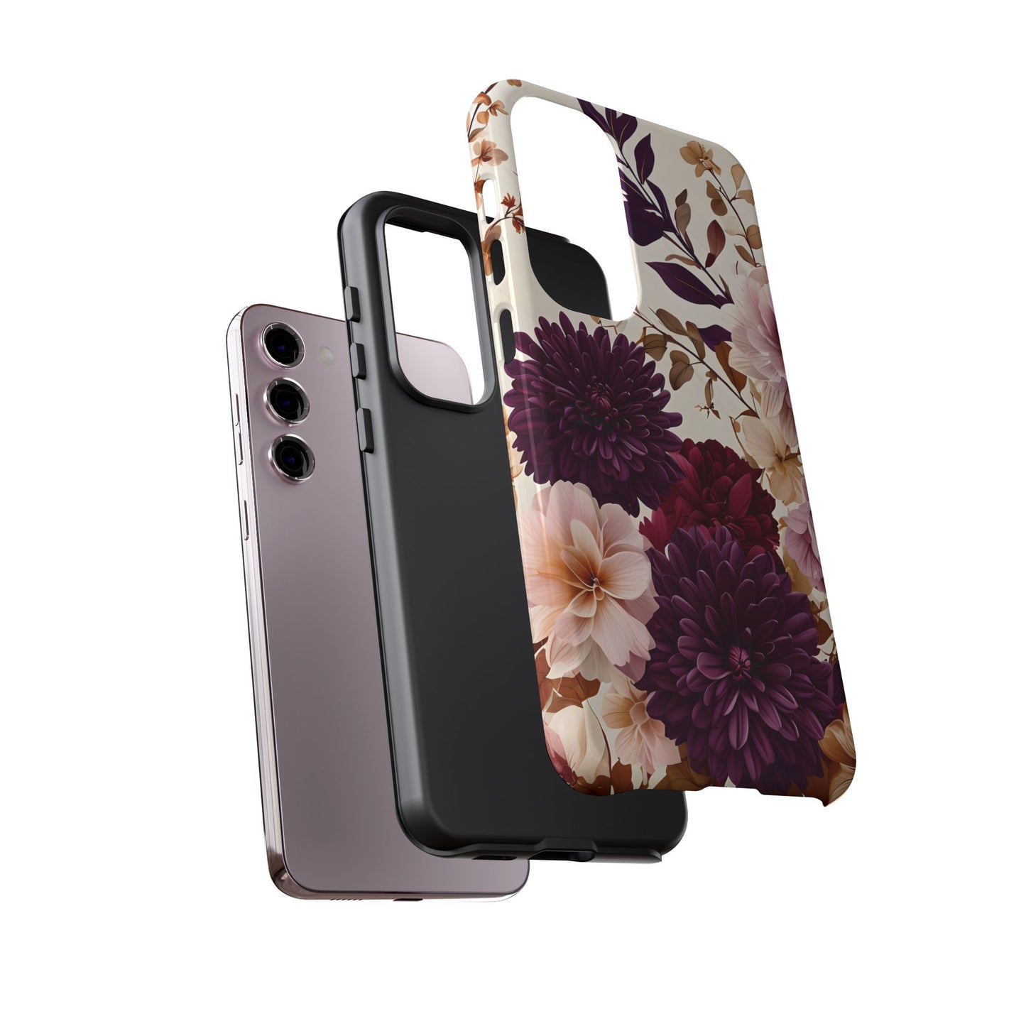 Floral Tough Phone Case - Elegant Design for iPhones & Androids