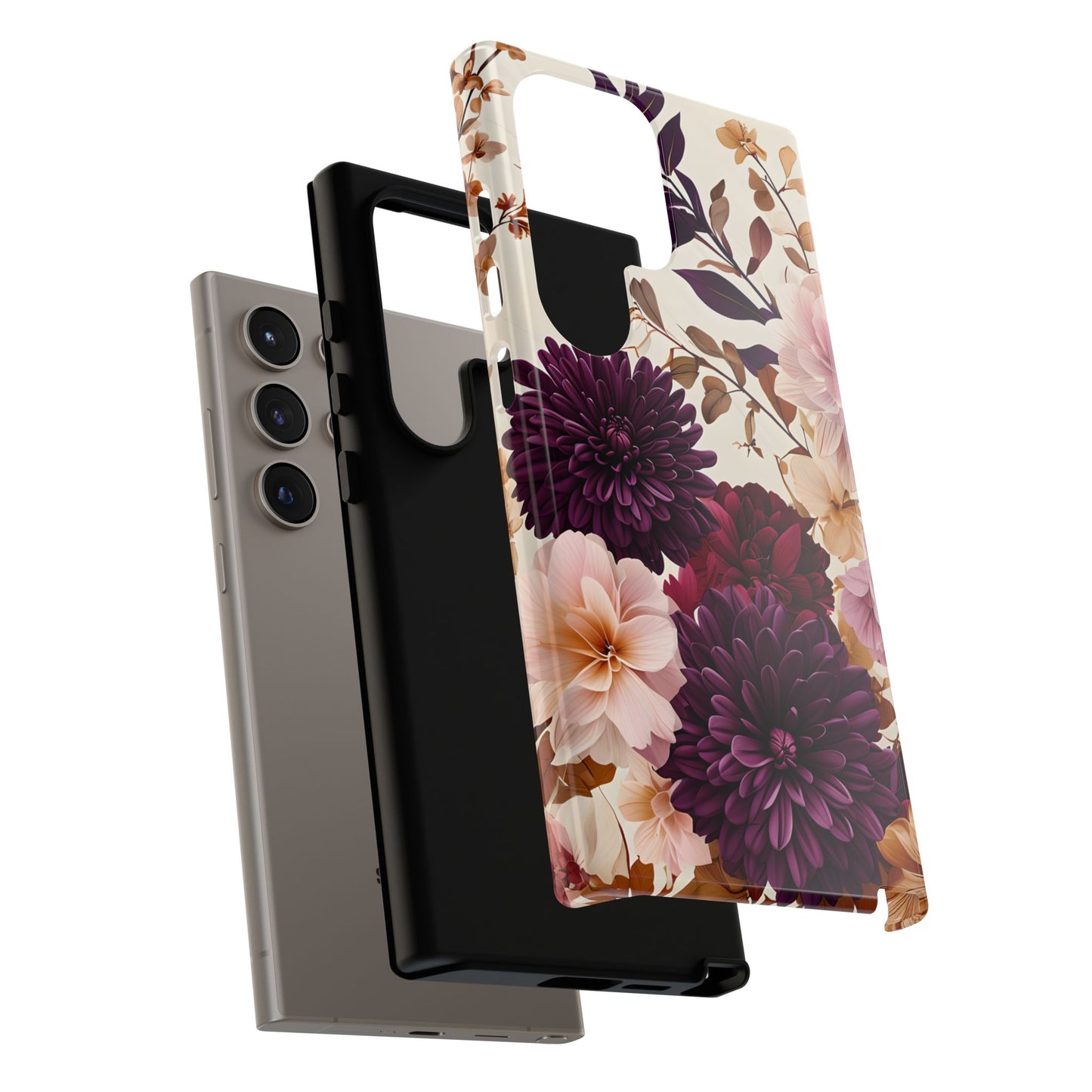 Floral Tough Phone Case - Elegant Design for iPhones & Androids